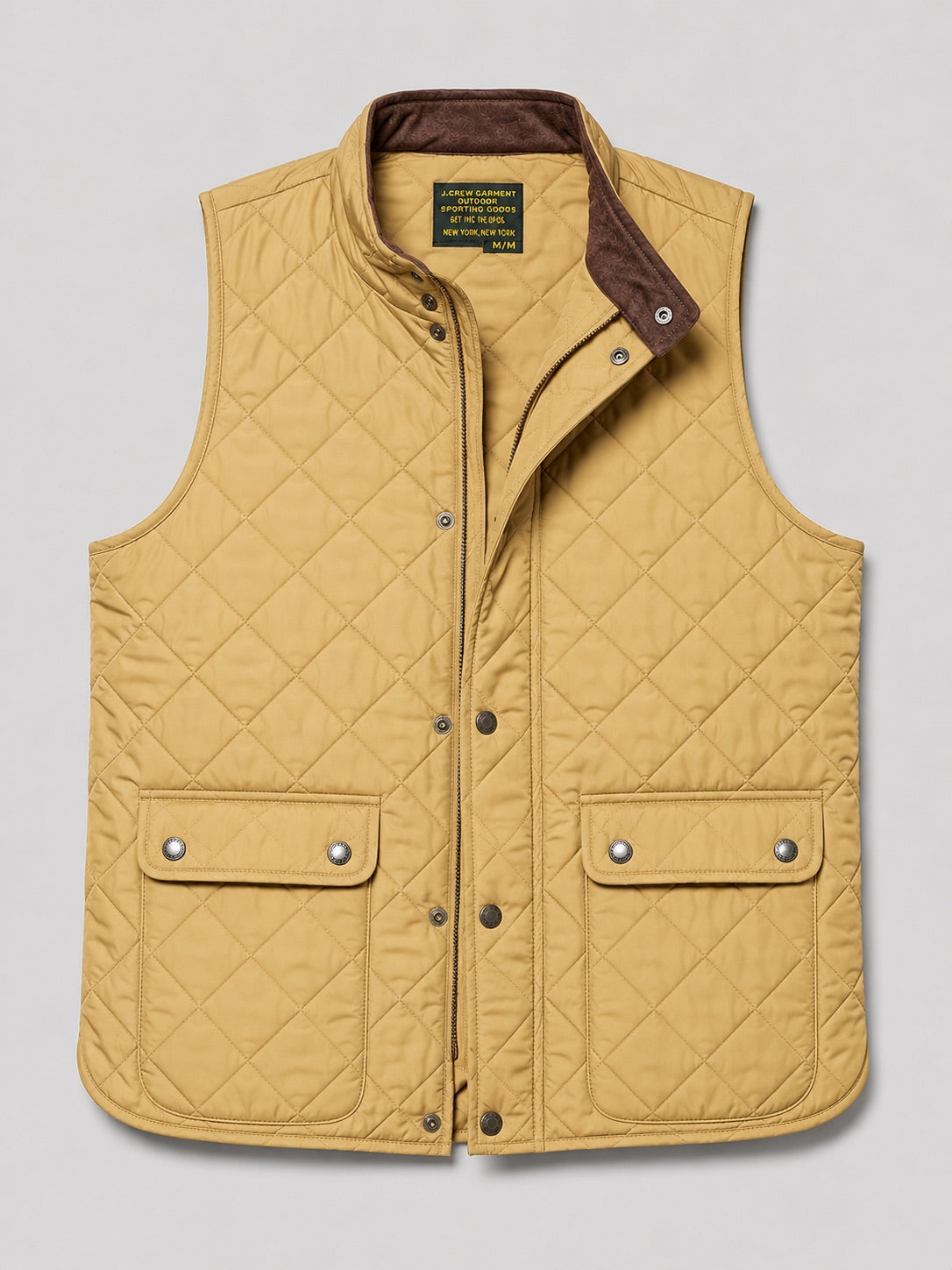 Men’s Quilted Gilet Polo Collar Multi-Pocket Padded Thick Autumn Winter Sleeveless Jacket for Casual and Outdoor Wear