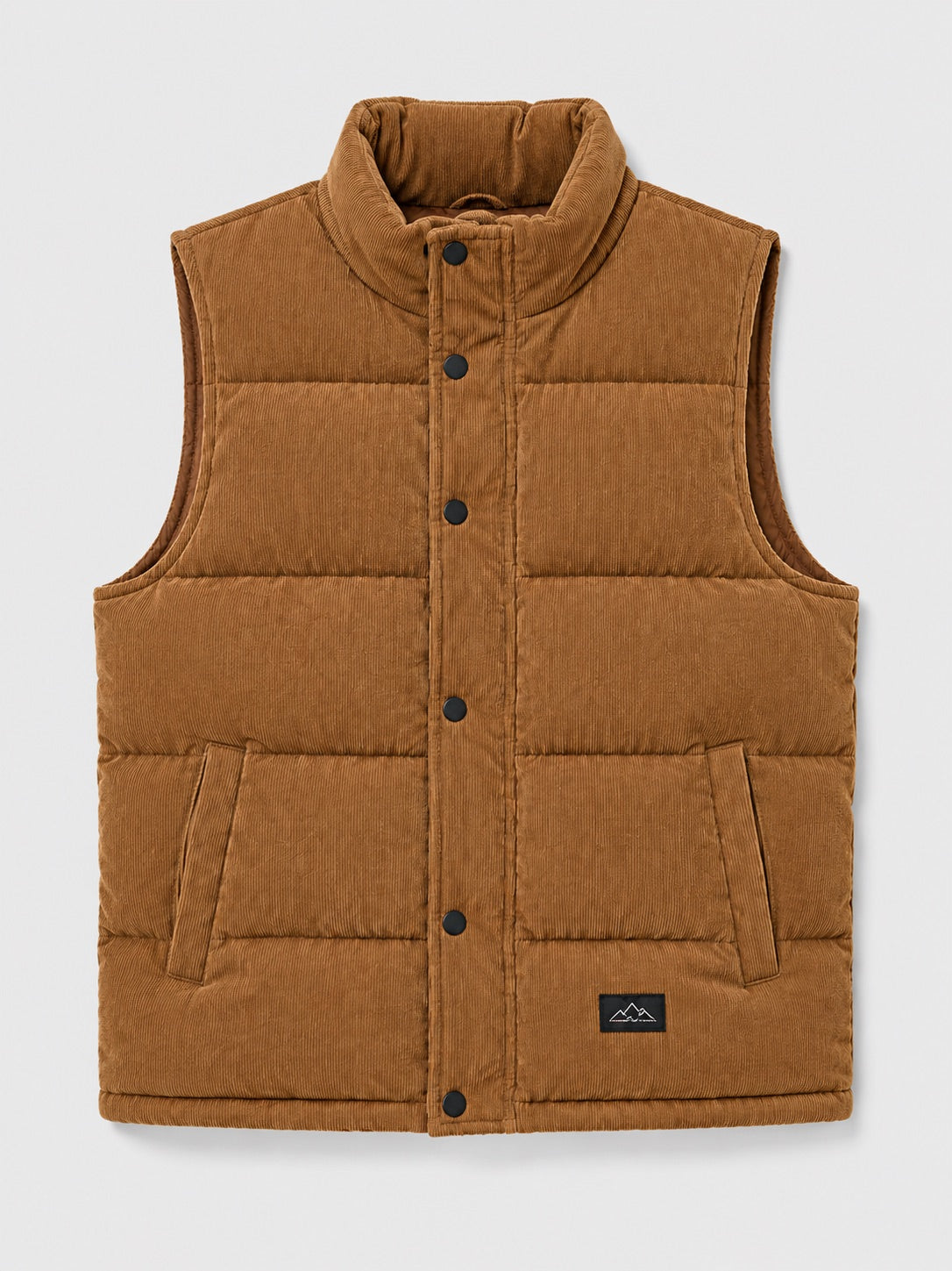 Men’s Corduroy Puffer Gilet Stand Collar Padded Thick Warm Autumn Winter Jacket for Casual and Outdoor Wear