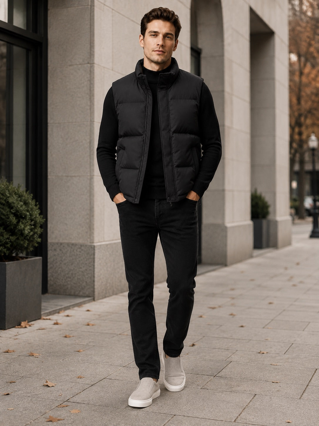 Men’s Puffer Gilet Thick Warm Autumn Winter Jacket for Casual and Outdoor Wear