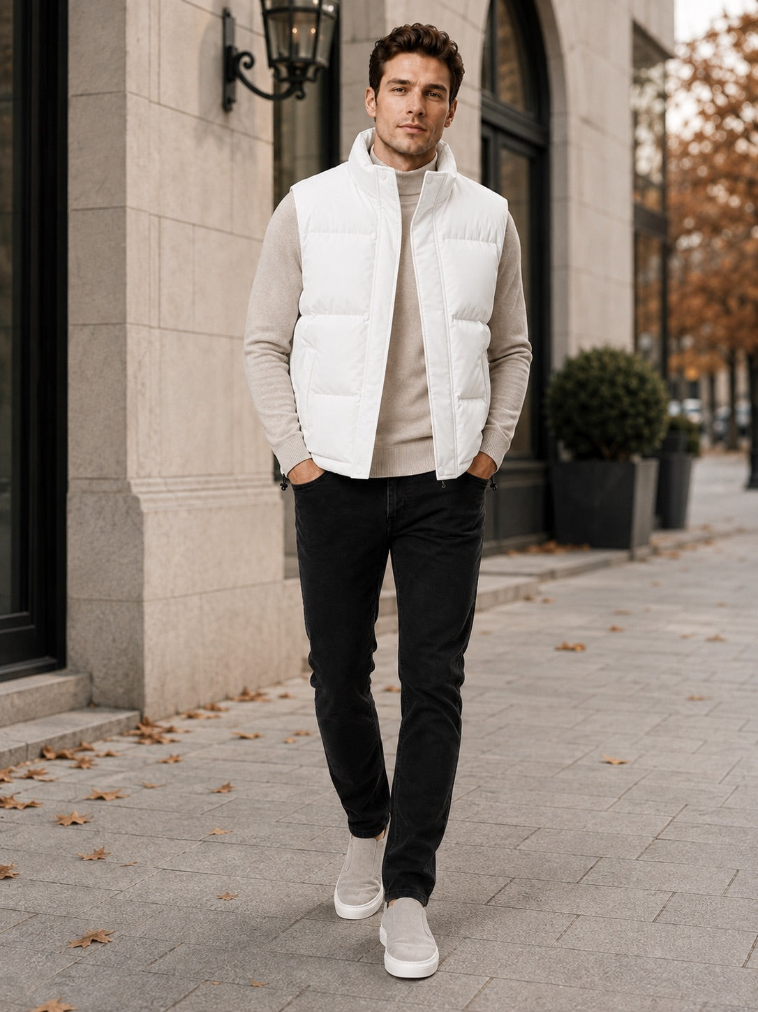 Men’s Puffer Gilet Thick Warm Autumn Winter Jacket for Casual and Outdoor Wear