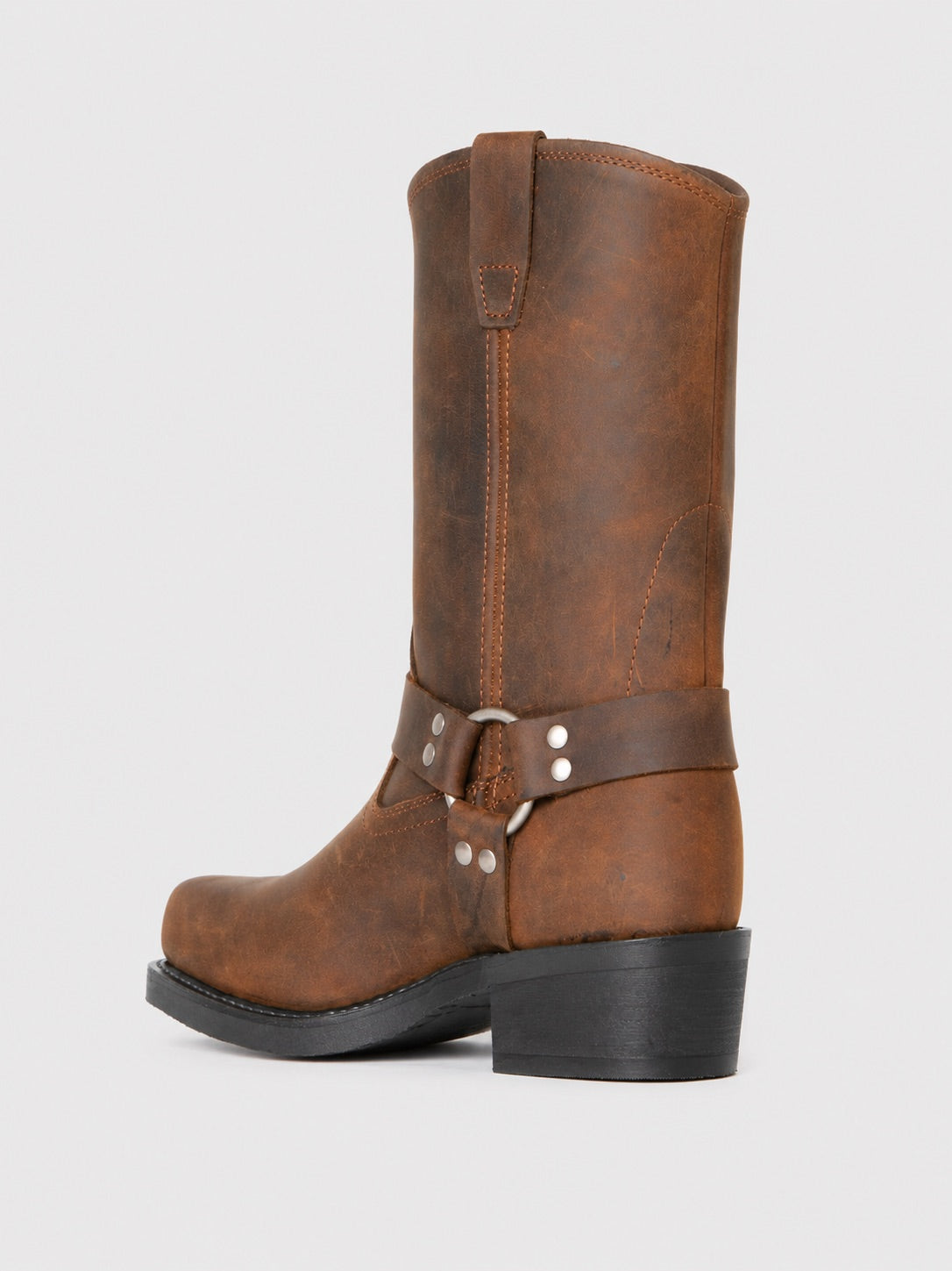Men’s Mid Calf Cowboy Boots Leather Slip-On Western Boots Autumn Winter Shoes for Casual and Everyday Wear