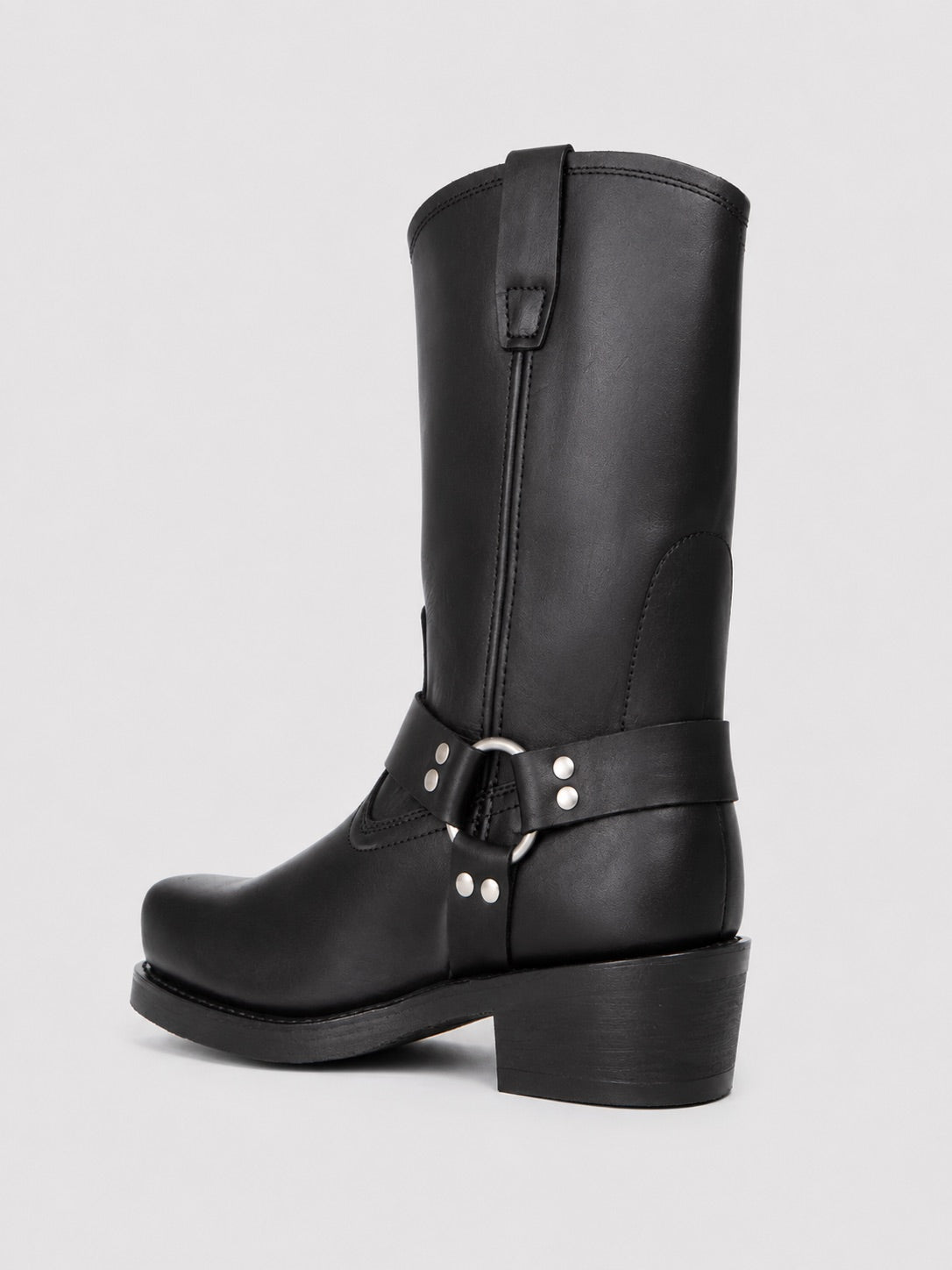 Men’s Mid Calf Cowboy Boots Leather Slip-On Western Boots Autumn Winter Shoes for Casual and Everyday Wear
