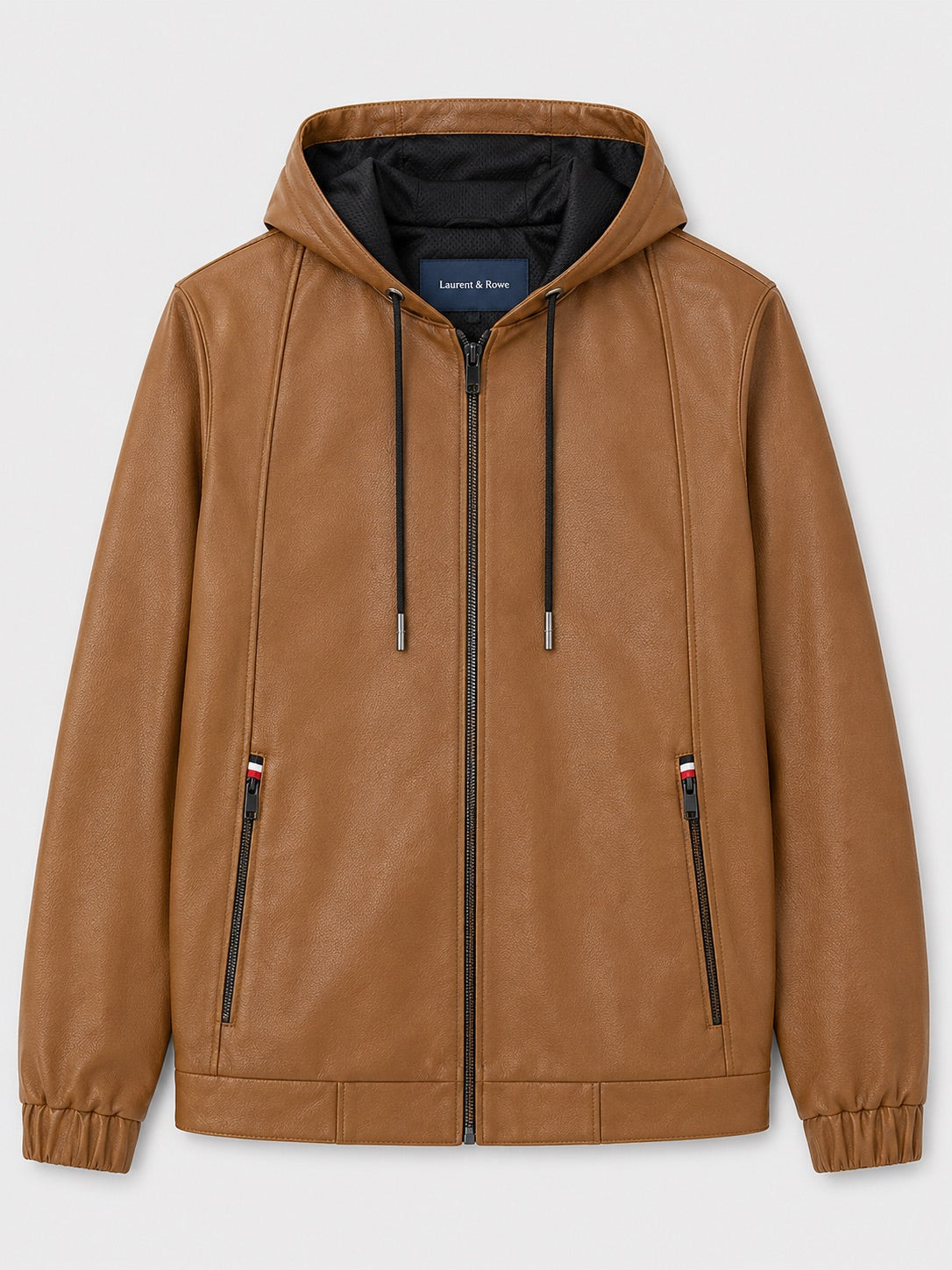 Men’s Hooded Leather Autumn Jacket Zip-Up Warm Autumn Winter Casual Coat for Everyday and Outdoor Wear