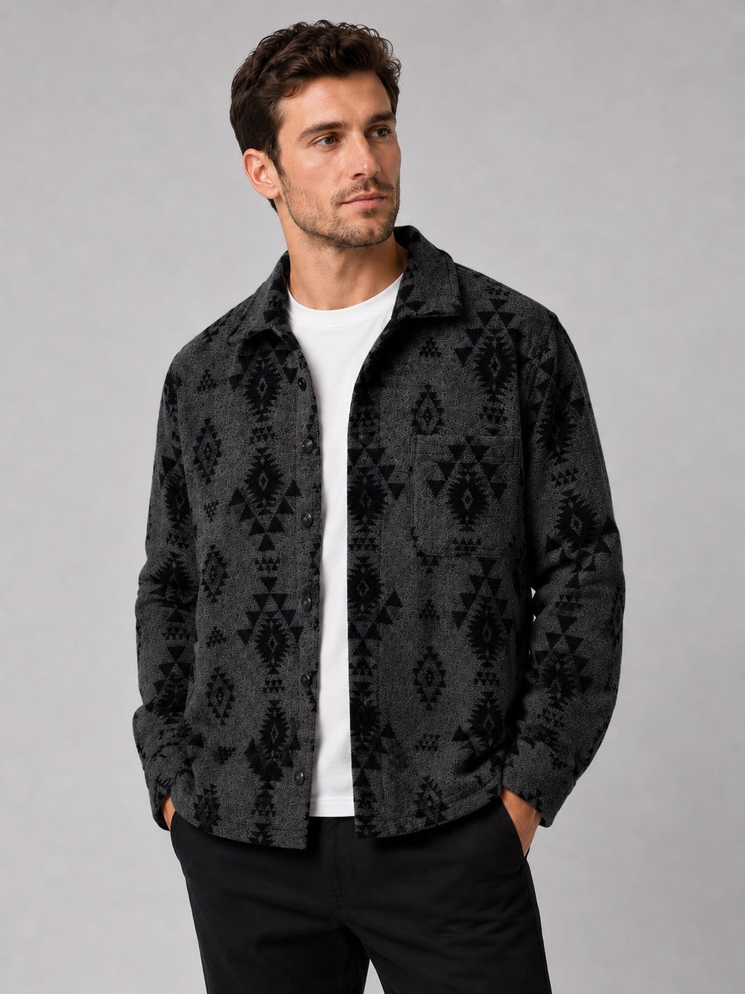 Men’s Heavyweight Flannel Jacket Thick Warm Brushed Fabric Autumn Winter Shacket for Casual and Outdoor Wear
