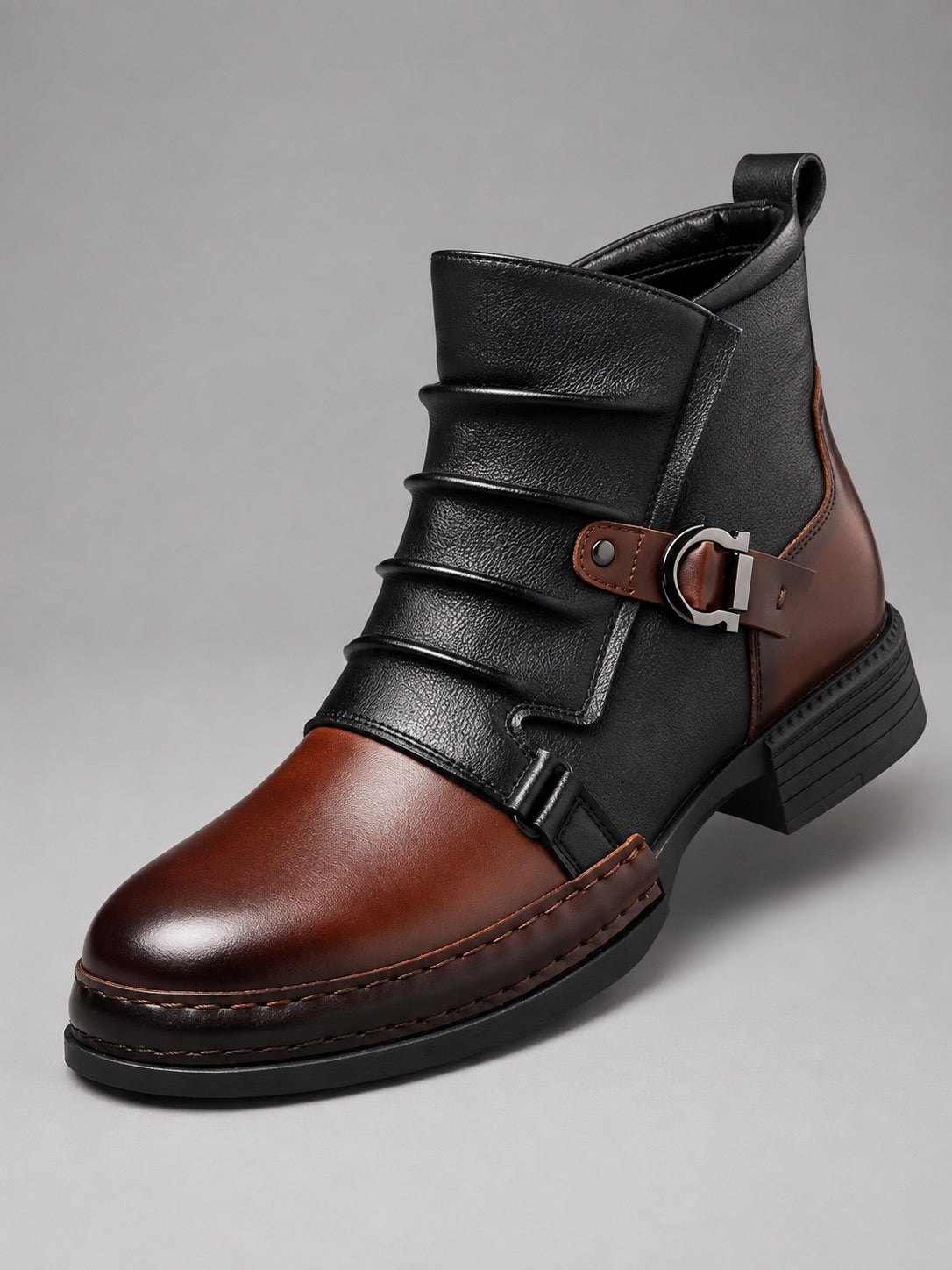 Men’s Ankle Boots Zip-Up Warm Autumn Winter Motorcycle Boots for Casual and Everyday Wear