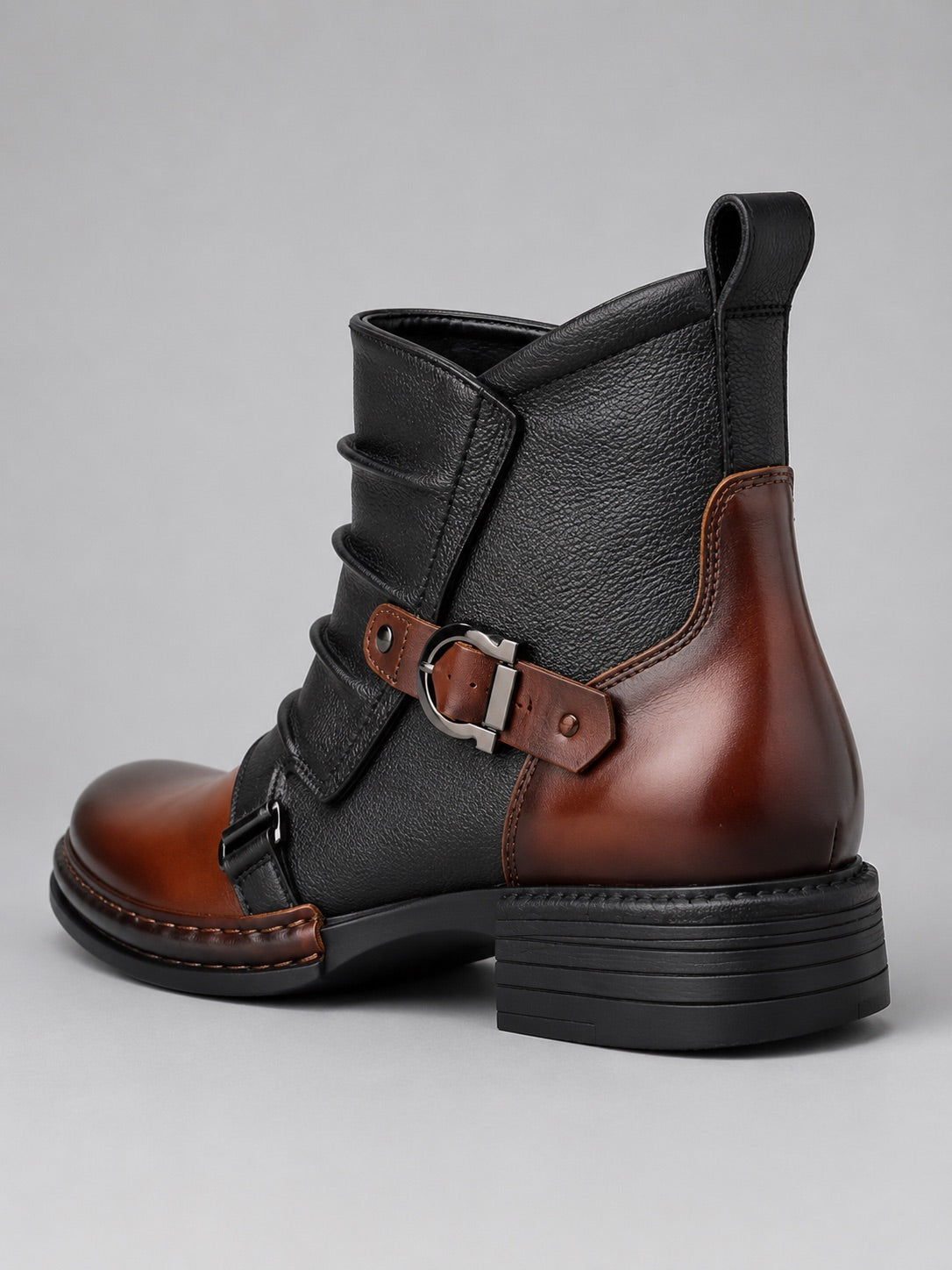 Men’s Ankle Boots Zip-Up Warm Autumn Winter Motorcycle Boots for Casual and Everyday Wear