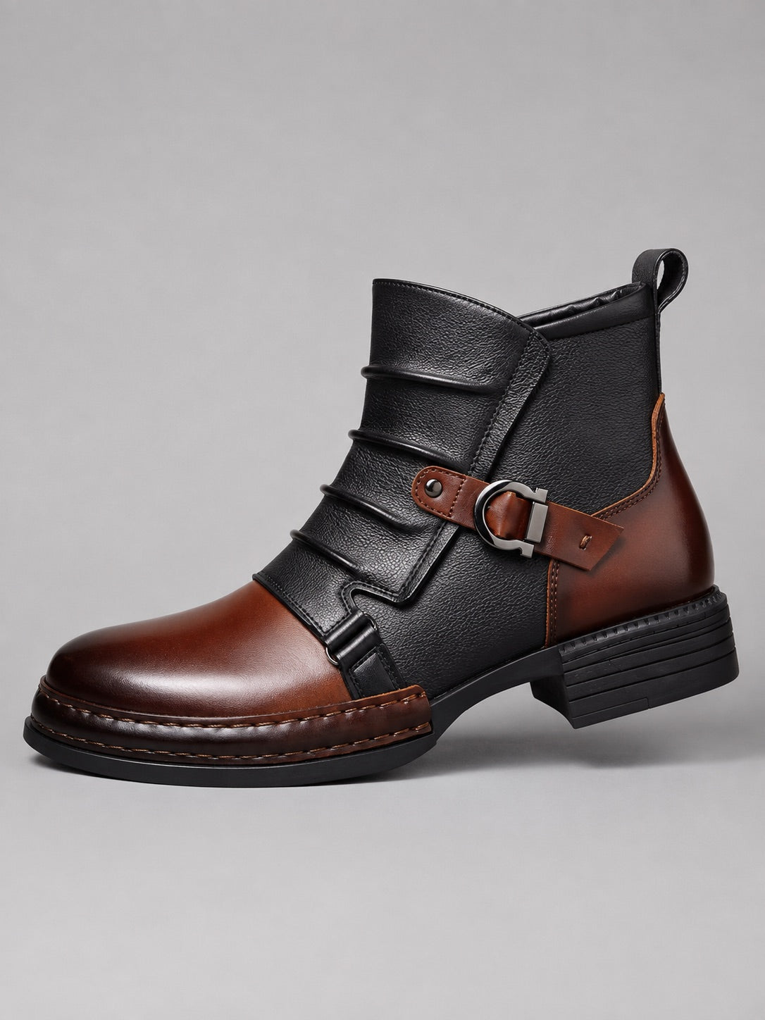 Men’s Ankle Boots Zip-Up Warm Autumn Winter Motorcycle Boots for Casual and Everyday Wear
