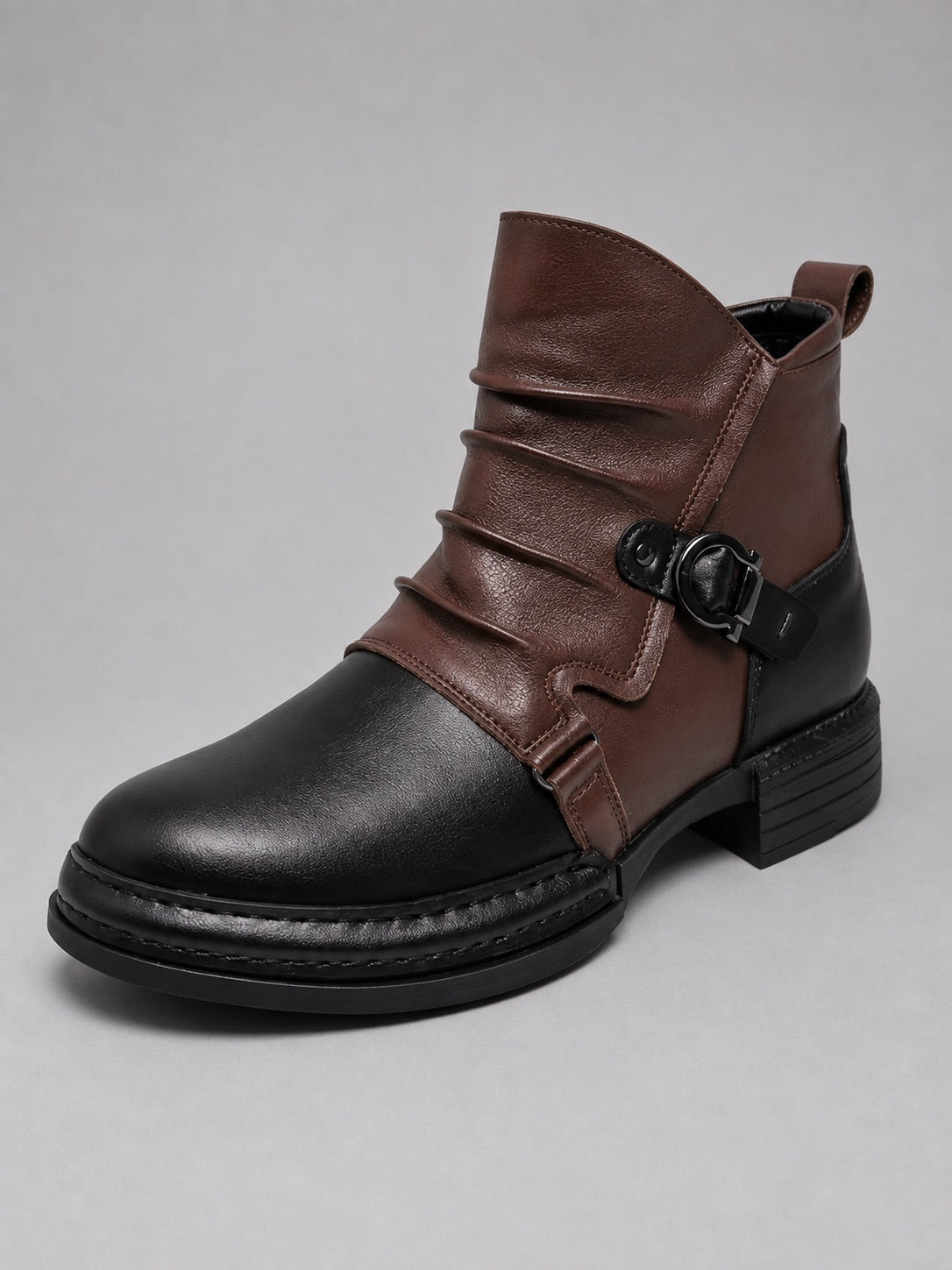 Men’s Ankle Boots Zip-Up Warm Autumn Winter Motorcycle Boots for Casual and Everyday Wear