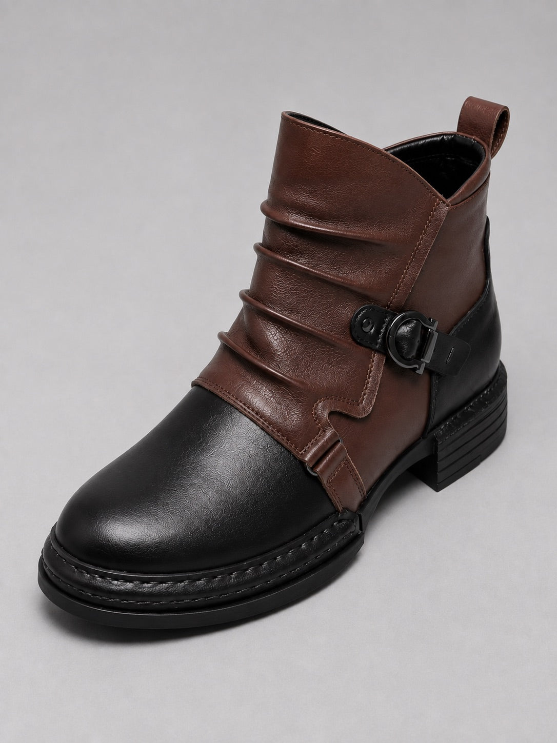 Men’s Ankle Boots Zip-Up Warm Autumn Winter Motorcycle Boots for Casual and Everyday Wear
