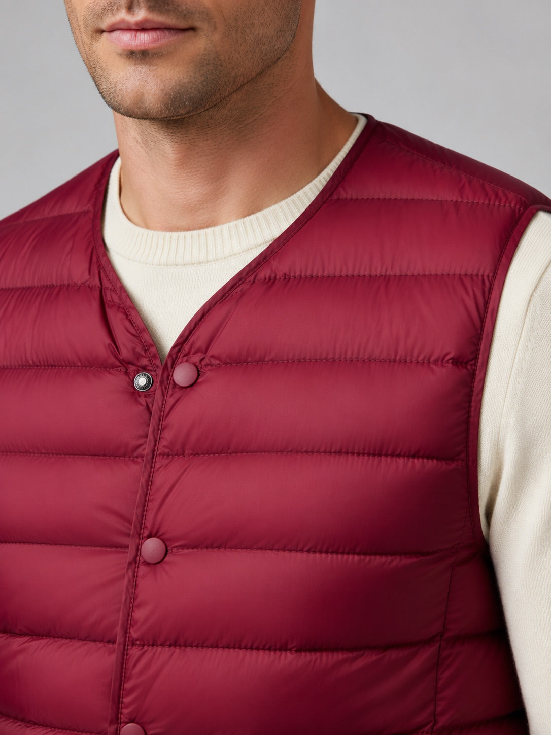Men’s Down Gilet Windproof Waterproof Lightweight Warm Button Winter Puffer Gilet for Outdoor and Everyday Wear
