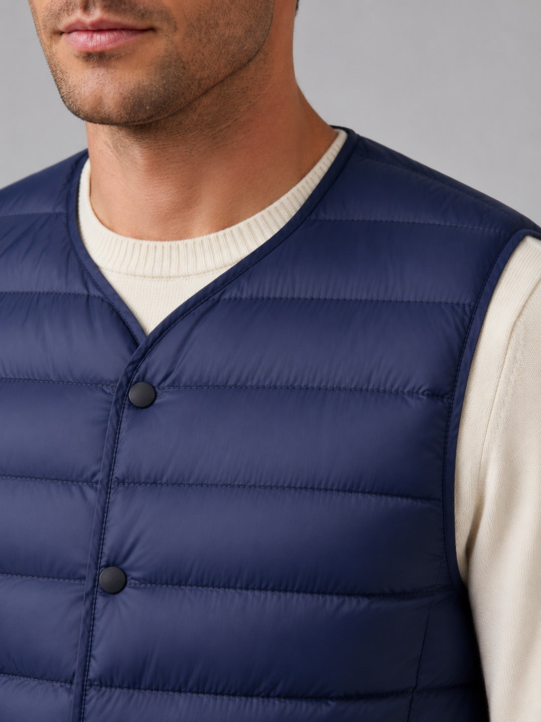 Men’s Down Gilet Windproof Waterproof Lightweight Warm Button Winter Puffer Gilet for Outdoor and Everyday Wear