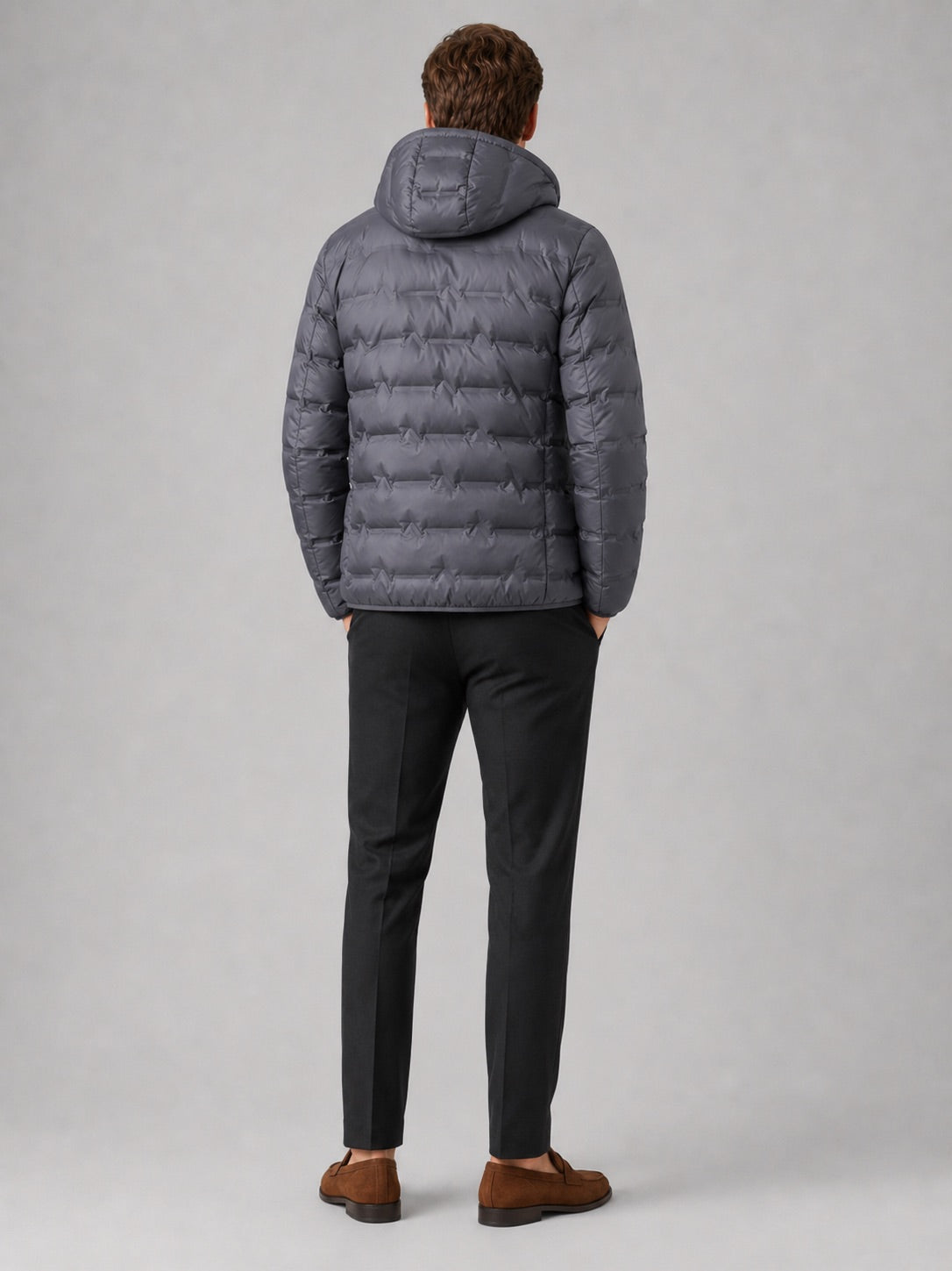 Men’s Duck Down Hooded Puffer Jacket Lightweight Warm Winter Autumn Jacket for Travel and Everyday Wear