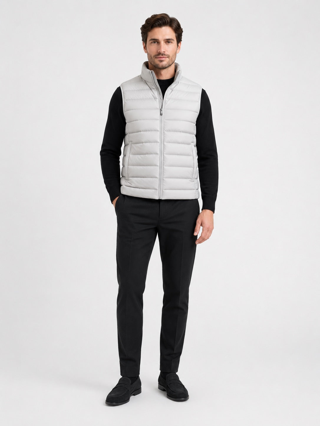 Men’s Down Gilet Thick Warm Zip-Up Windproof Waterproof Winter Puffer Gilet for Outdoor and Everyday Wear