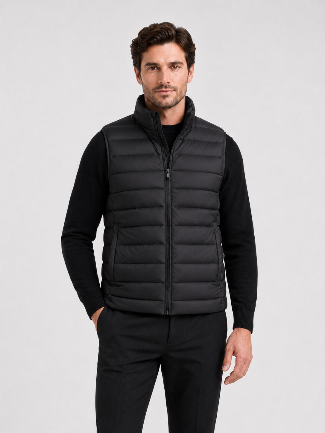 Men’s Down Gilet Thick Warm Zip-Up Windproof Waterproof Winter Puffer Gilet for Outdoor and Everyday Wear