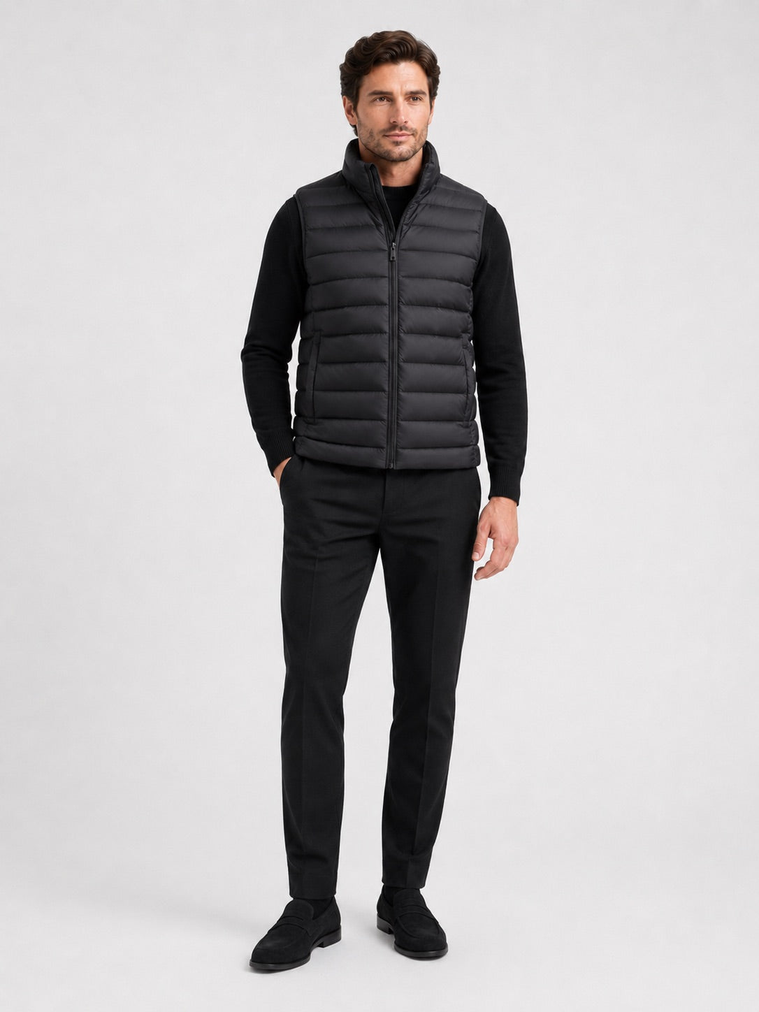 Men’s Down Gilet Thick Warm Zip-Up Windproof Waterproof Winter Puffer Gilet for Outdoor and Everyday Wear
