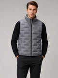 Men’s White Duck Down Gilet Stand Collar Windproof Waterproof Lightweight Winter Autumn Puffer Gilet for Everyday Wear