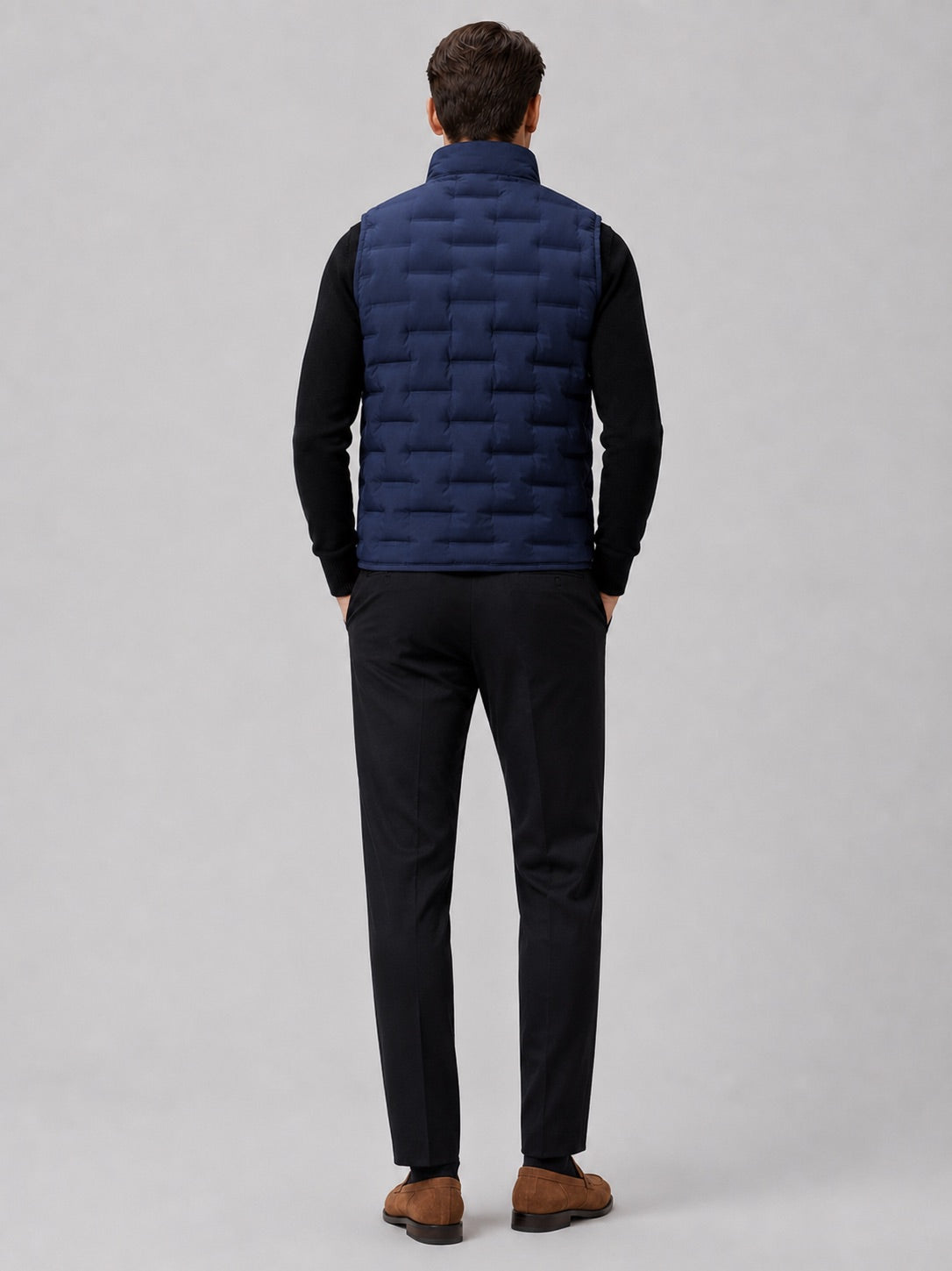 Men’s White Duck Down Gilet Stand Collar Windproof Waterproof Lightweight Winter Autumn Puffer Gilet for Everyday Wear