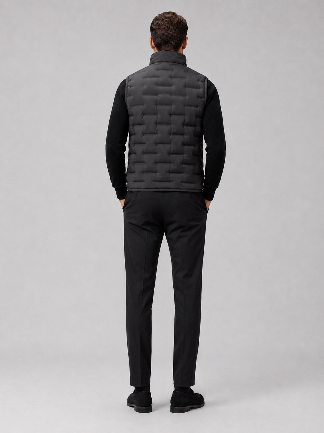 Men’s White Duck Down Gilet Stand Collar Windproof Waterproof Lightweight Winter Autumn Puffer Gilet for Everyday Wear