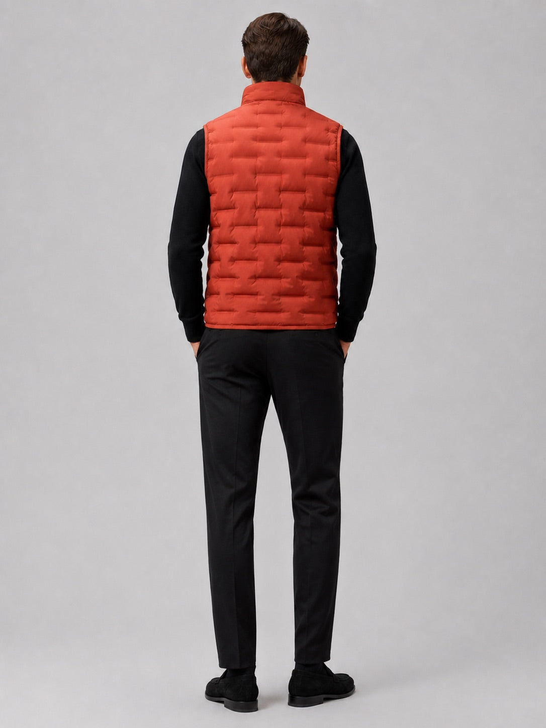 Men’s White Duck Down Gilet Stand Collar Windproof Waterproof Lightweight Winter Autumn Puffer Gilet for Everyday Wear