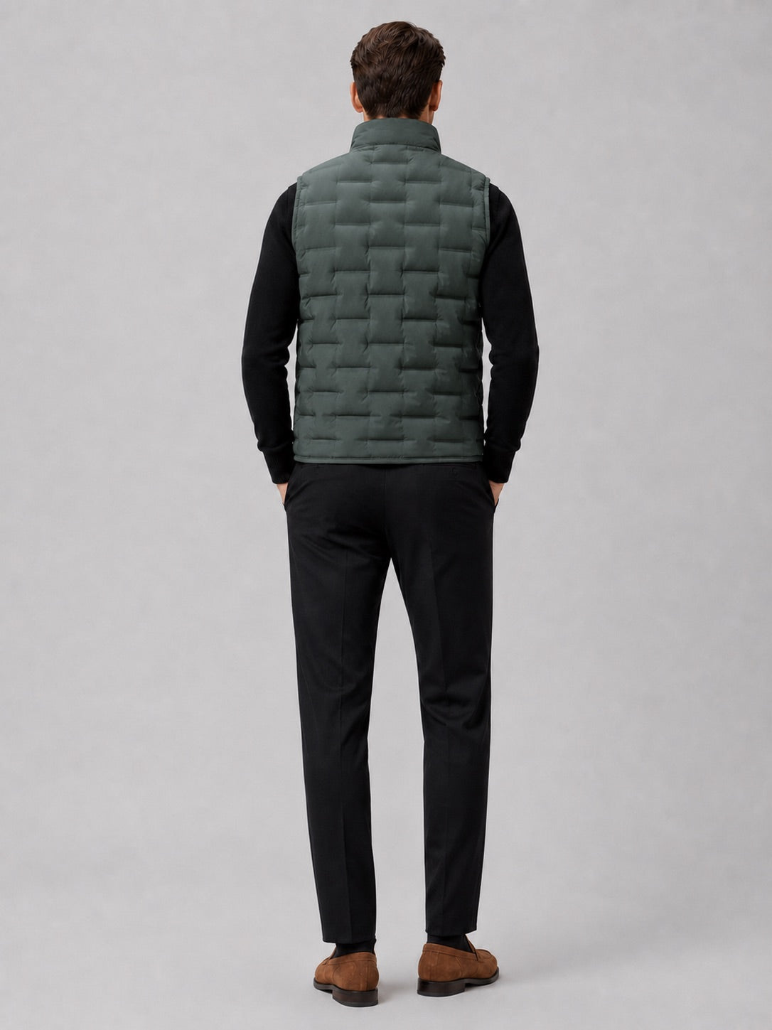 Men’s White Duck Down Gilet Stand Collar Windproof Waterproof Lightweight Winter Autumn Puffer Gilet for Everyday Wear