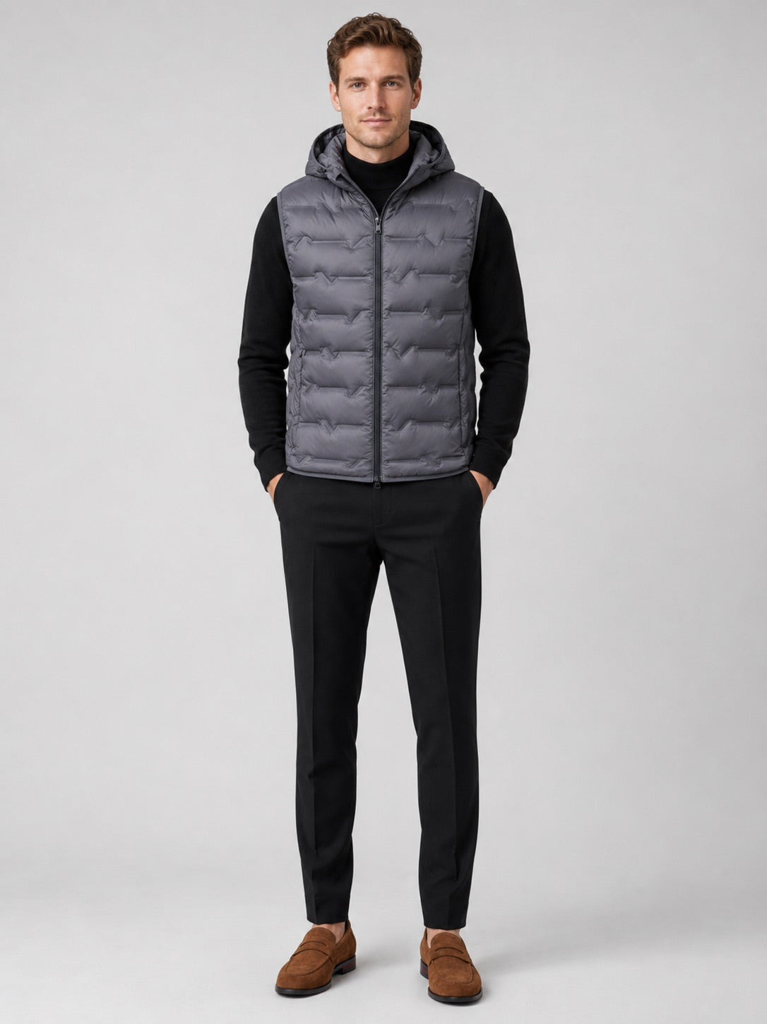 Men’s Hooded Down Gilet Ultralight Windproof Waterproof Winter Puffer Gilet for Outdoor and Everyday Wear