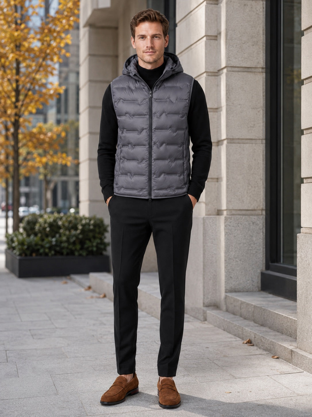 Men’s Hooded Down Gilet Ultralight Windproof Waterproof Winter Puffer Gilet for Outdoor and Everyday Wear
