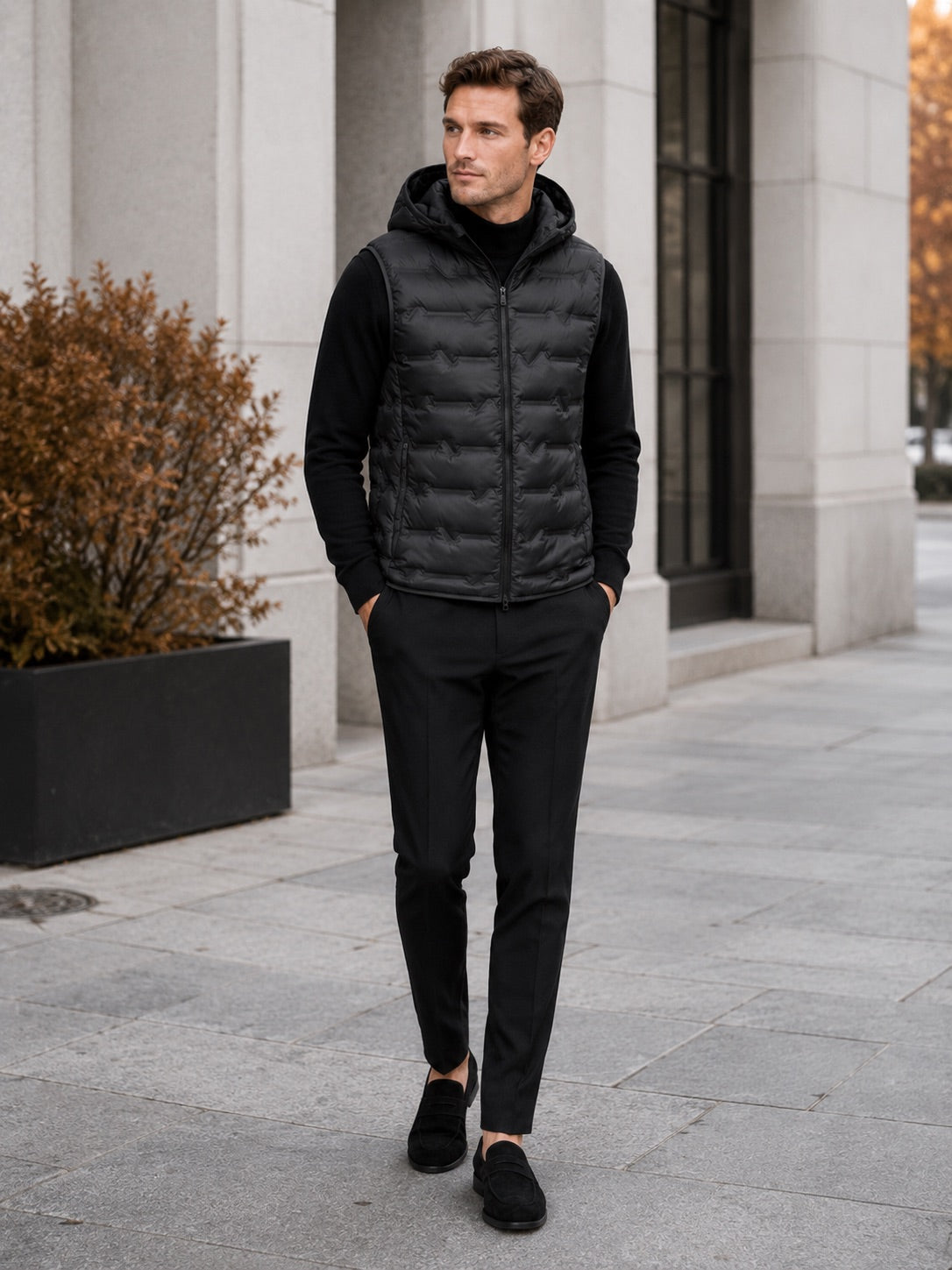 Men’s Hooded Down Gilet Ultralight Windproof Waterproof Winter Puffer Gilet for Outdoor and Everyday Wear