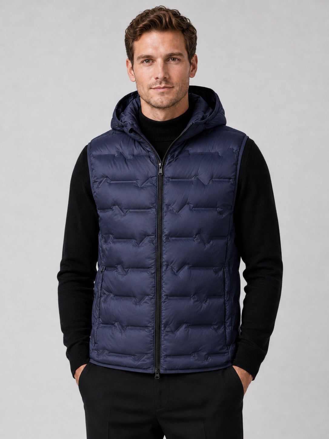 Men’s Hooded Down Gilet Ultralight Windproof Waterproof Winter Puffer Gilet for Outdoor and Everyday Wear