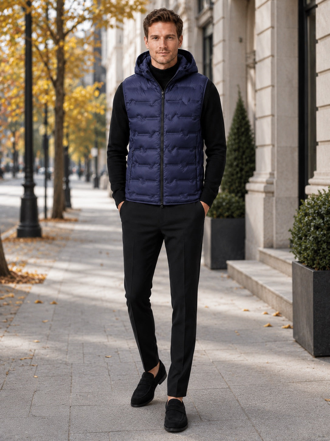 Men’s Hooded Down Gilet Ultralight Windproof Waterproof Winter Puffer Gilet for Outdoor and Everyday Wear