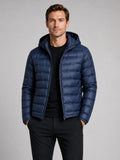 Men’s Down Puffer Jacket Lightweight Windproof Waterproof Hooded Autumn Winter Puffer Jacket for Outdoor and Everyday Wear