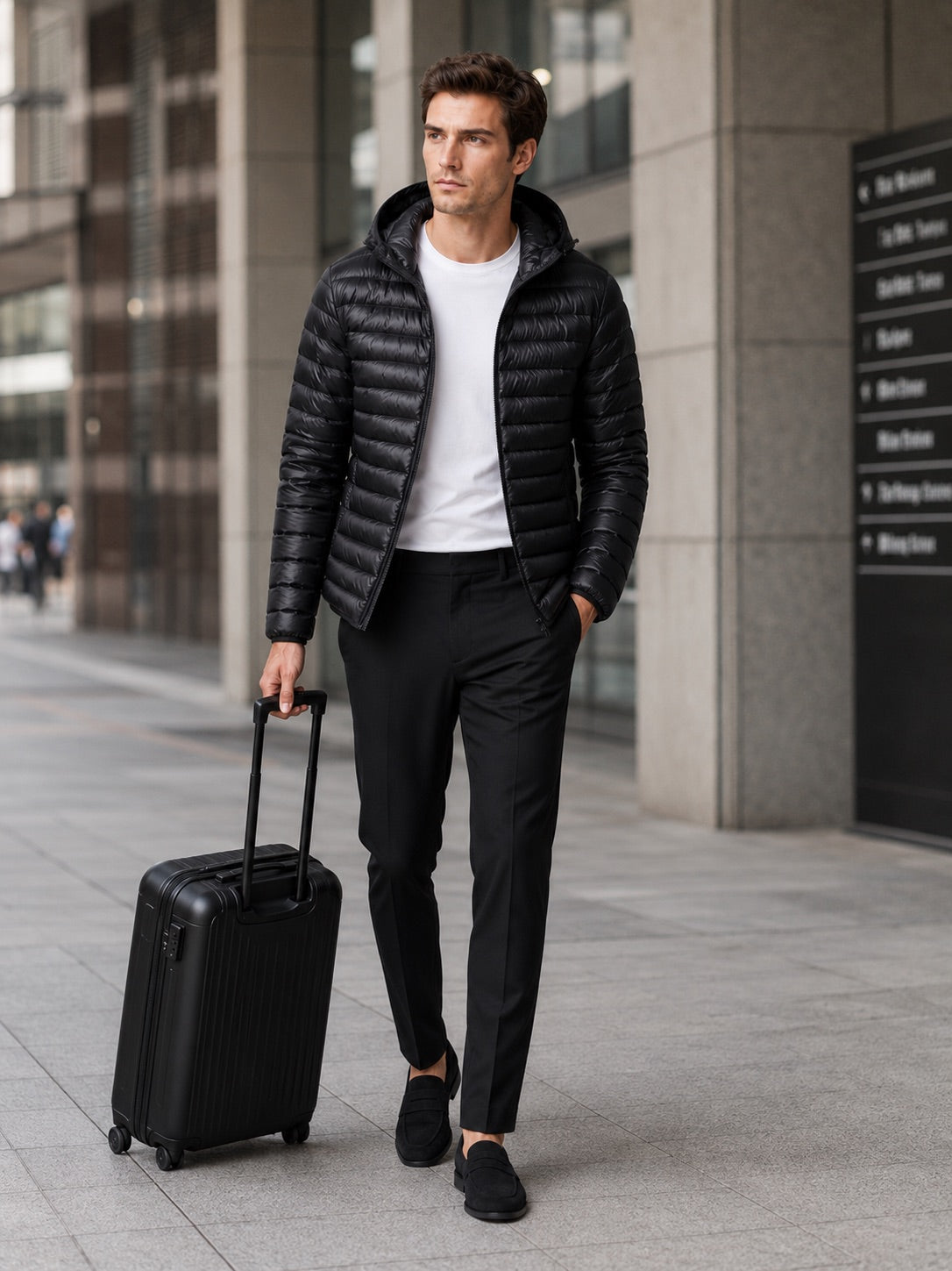 Men’s Lightweight Hooded Down Puffer Jacket Thermal Autumn Winter Coat for Travel and Everyday Wear