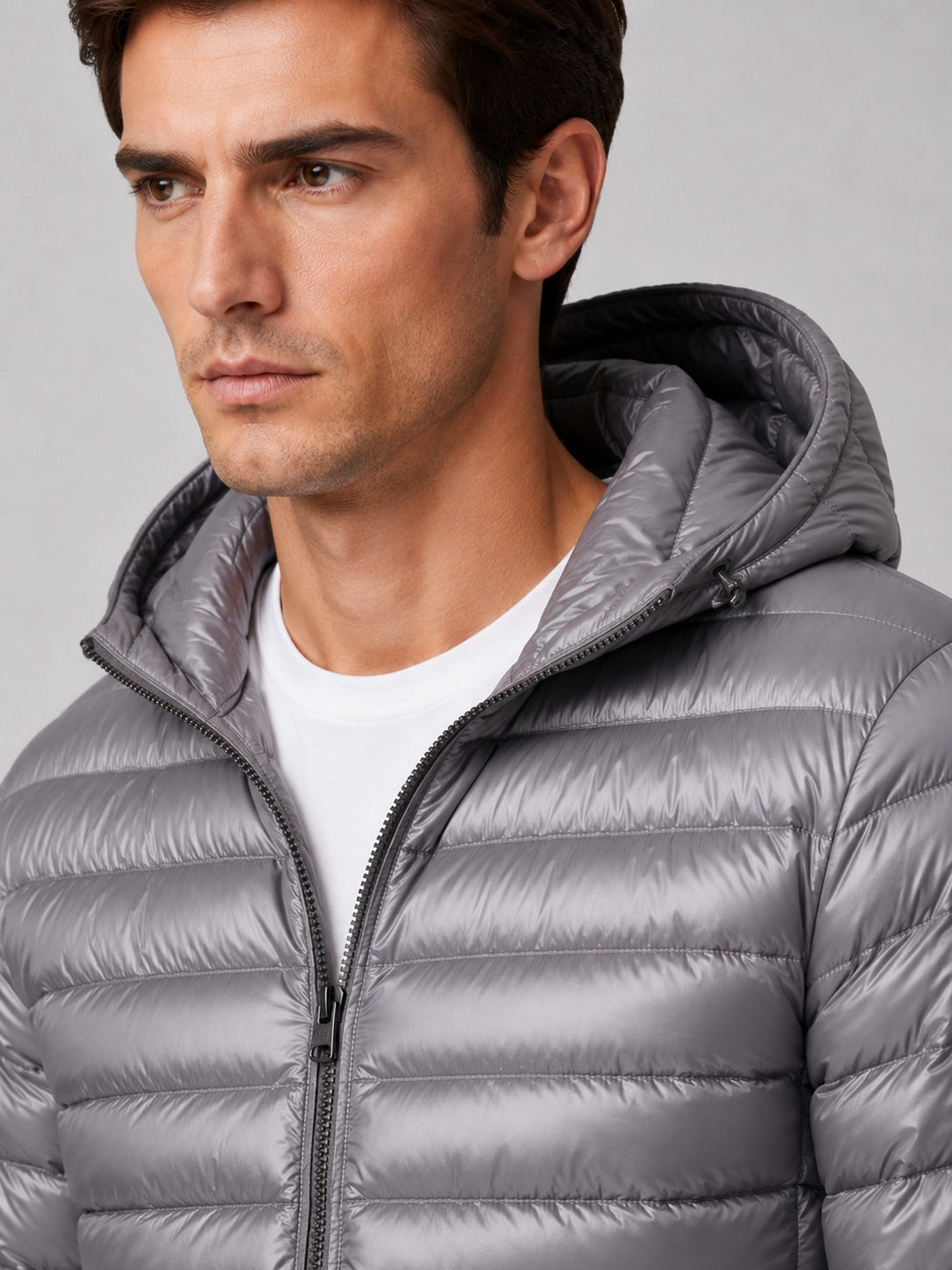 Men’s Lightweight Hooded Down Puffer Jacket Thermal Autumn Winter Coat for Travel and Everyday Wear