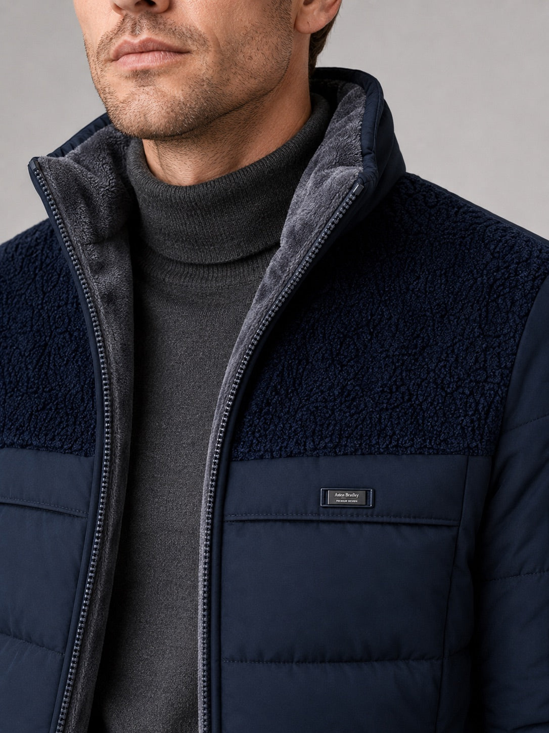 Men’s Puffer Jacket Plush Lined Thick Warm Stand Collar Winter Coat for Outdoor and Everyday Wear