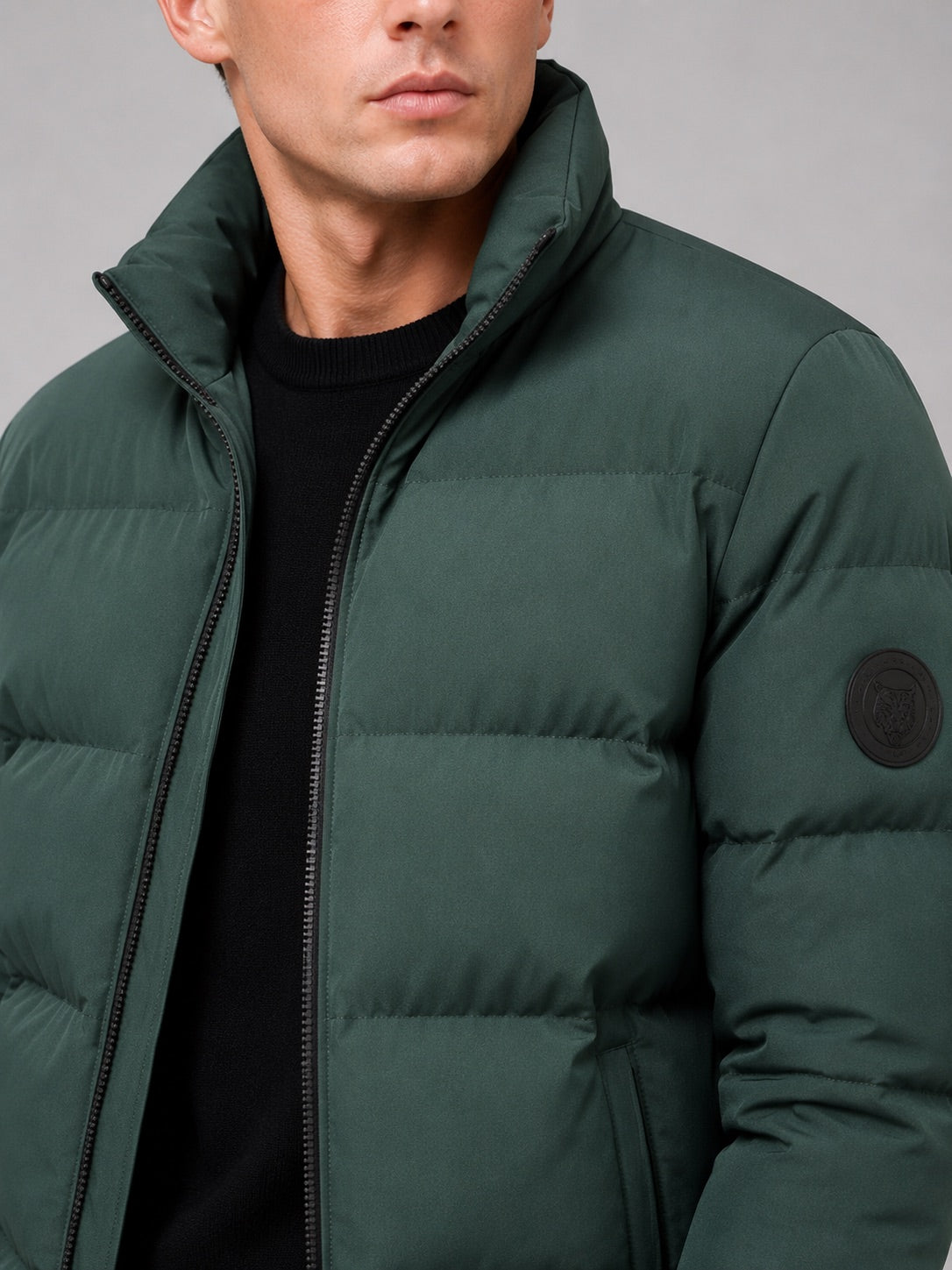 Men’s Puffer Jacket Thick Warm Solid Colour Zip-Up Winter Casual Coat for Everyday Wear