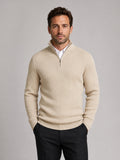 Men’s Quarter Zip Jumper Slim Fit Mock Neck Long Sleeve Warm Winter Pullover for Business Casual and Everyday Wear