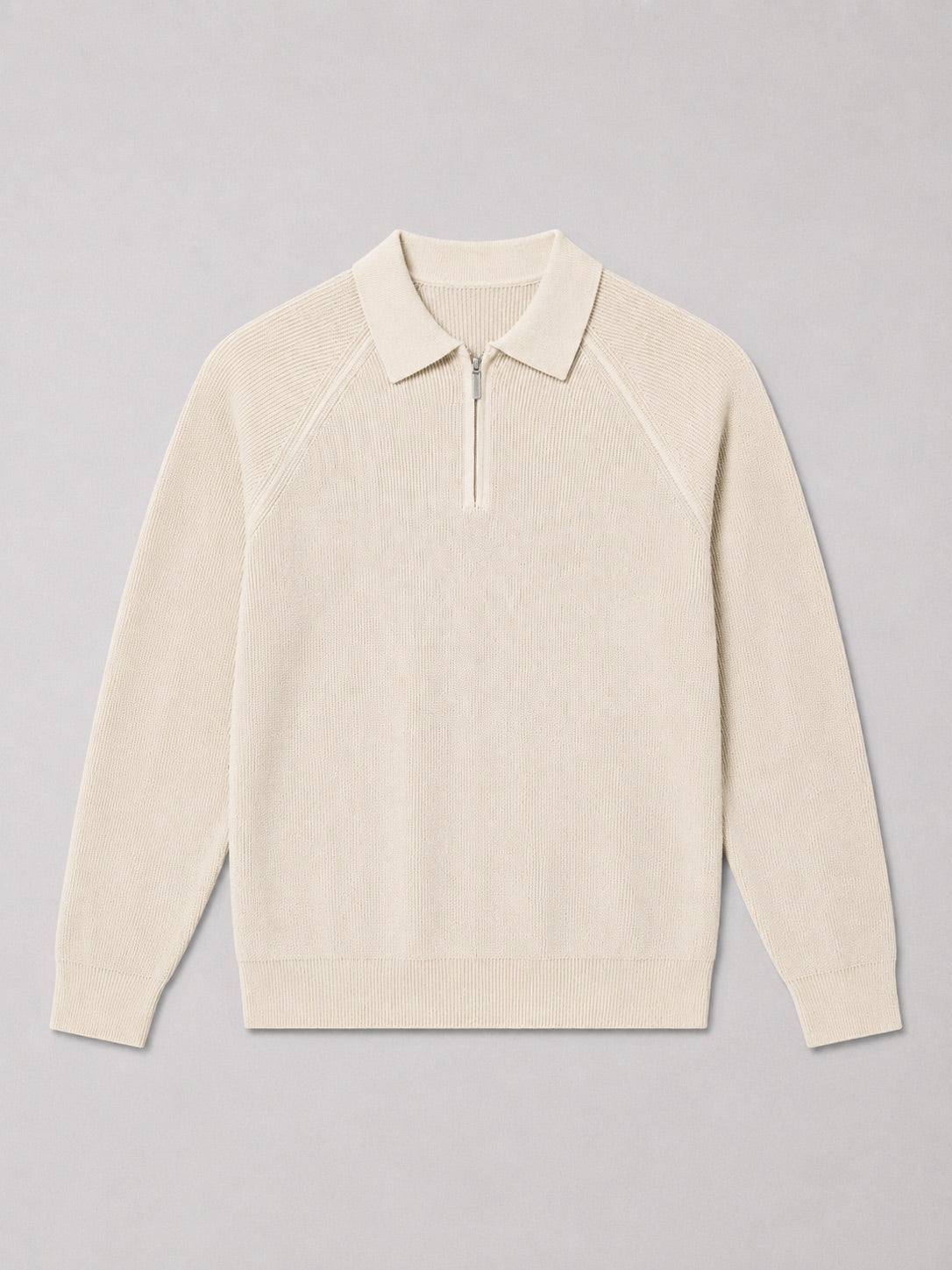 Men’s Quarter Zip Jumper Polo Slim Fit Long Sleeve Knit Autumn Winter Pullover for Business Casual and Everyday Wear