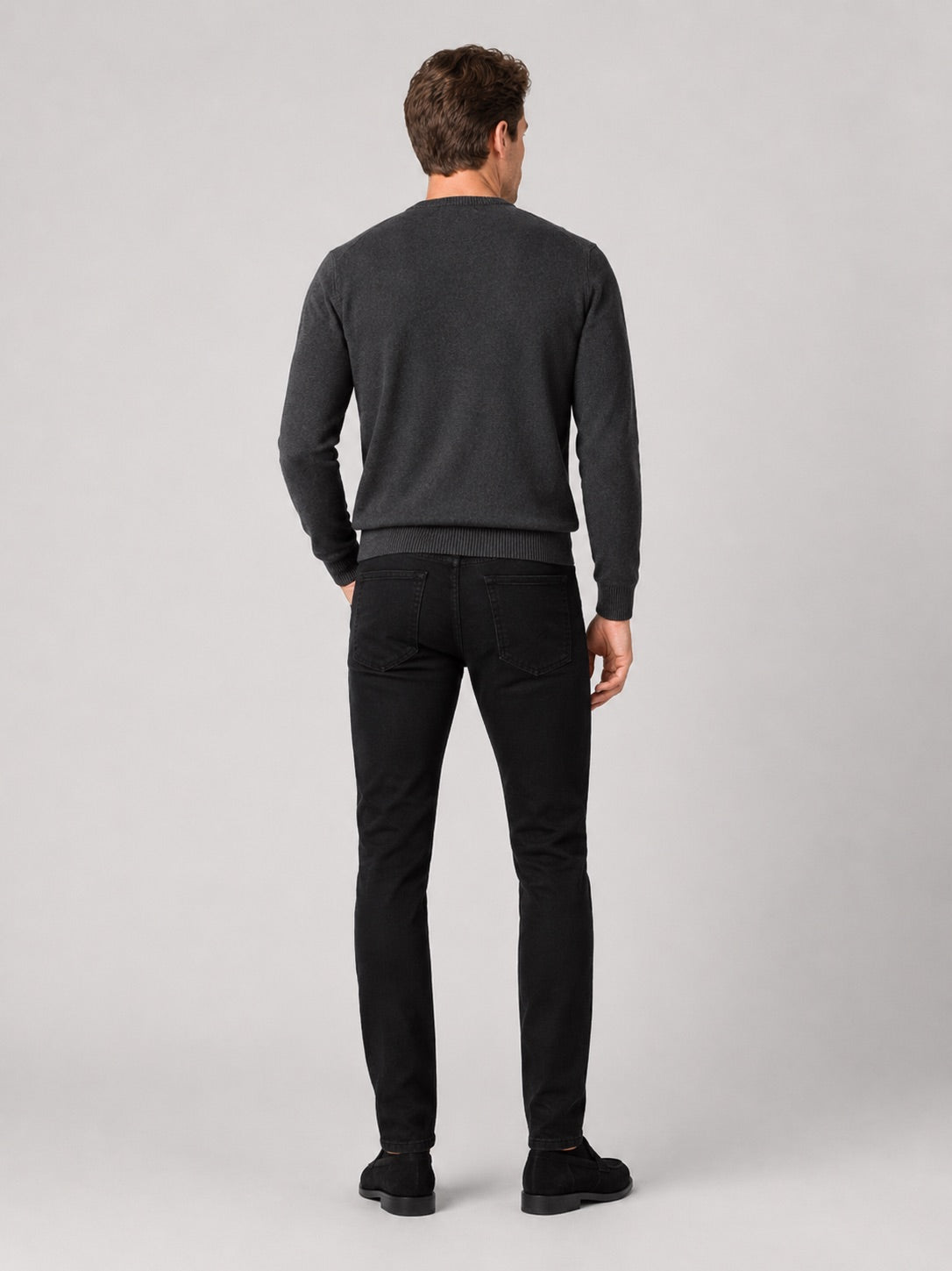 Men’s Black Jeans Stretch Denim Slim Fit Autumn Winter Trousers for Casual and Everyday Wear