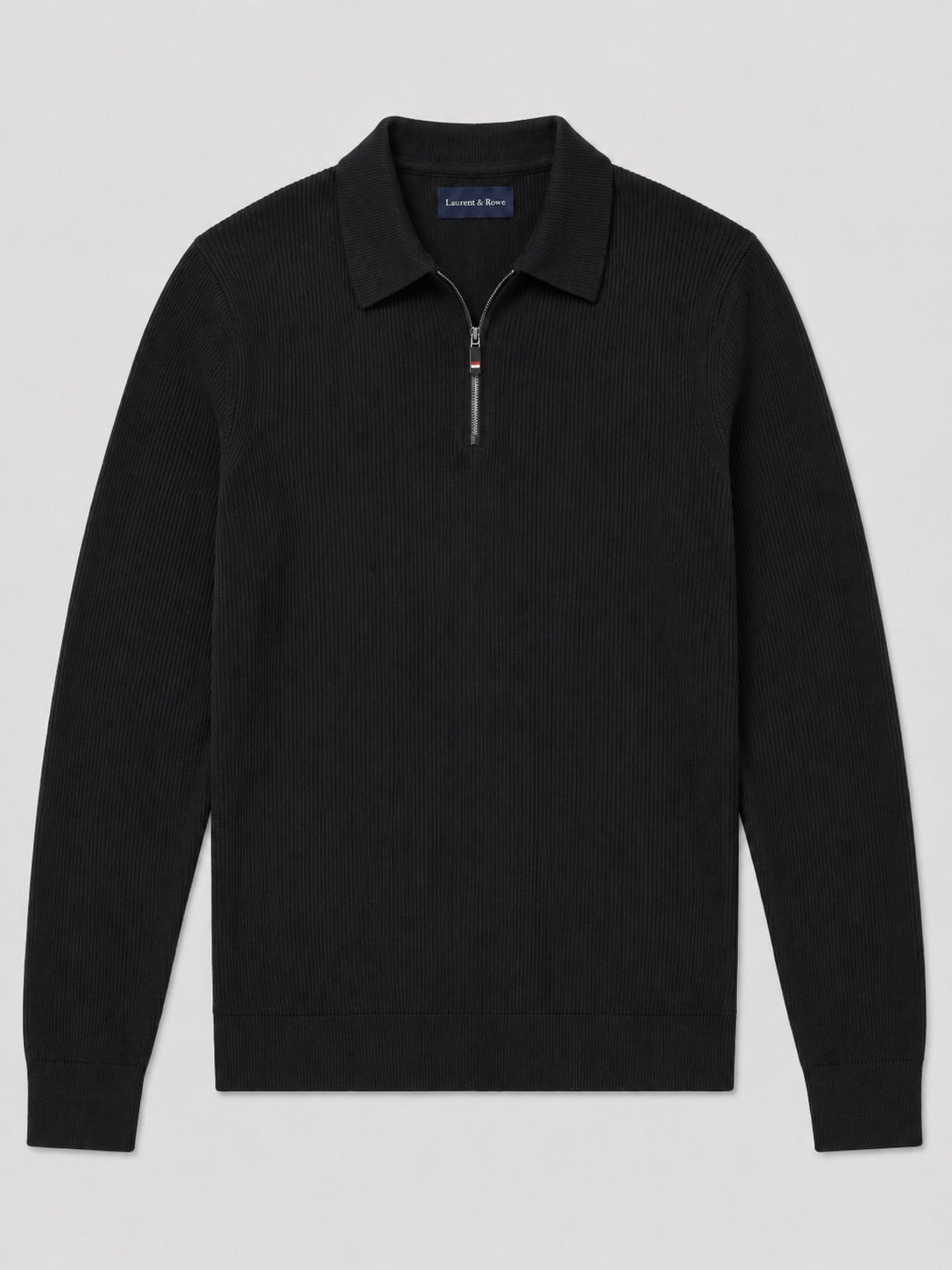 Men’s Quarter Zip Long Sleeve Polo Lapel Autumn Top for Business Casual and Office Wear