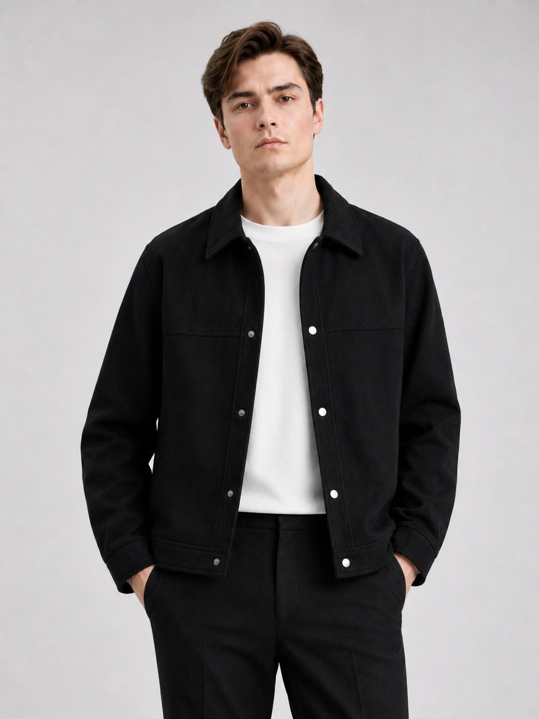 Men’s Jacket Turn-Down Collar Loose Fit Business Casual Autumn Jacket Outerwear for Commuting and Everyday Wear