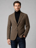 Men’s Blazer Slim Fit Single Breasted Solid Colour Autumn Winter Suit Jacket for Business Casual and Office Wear