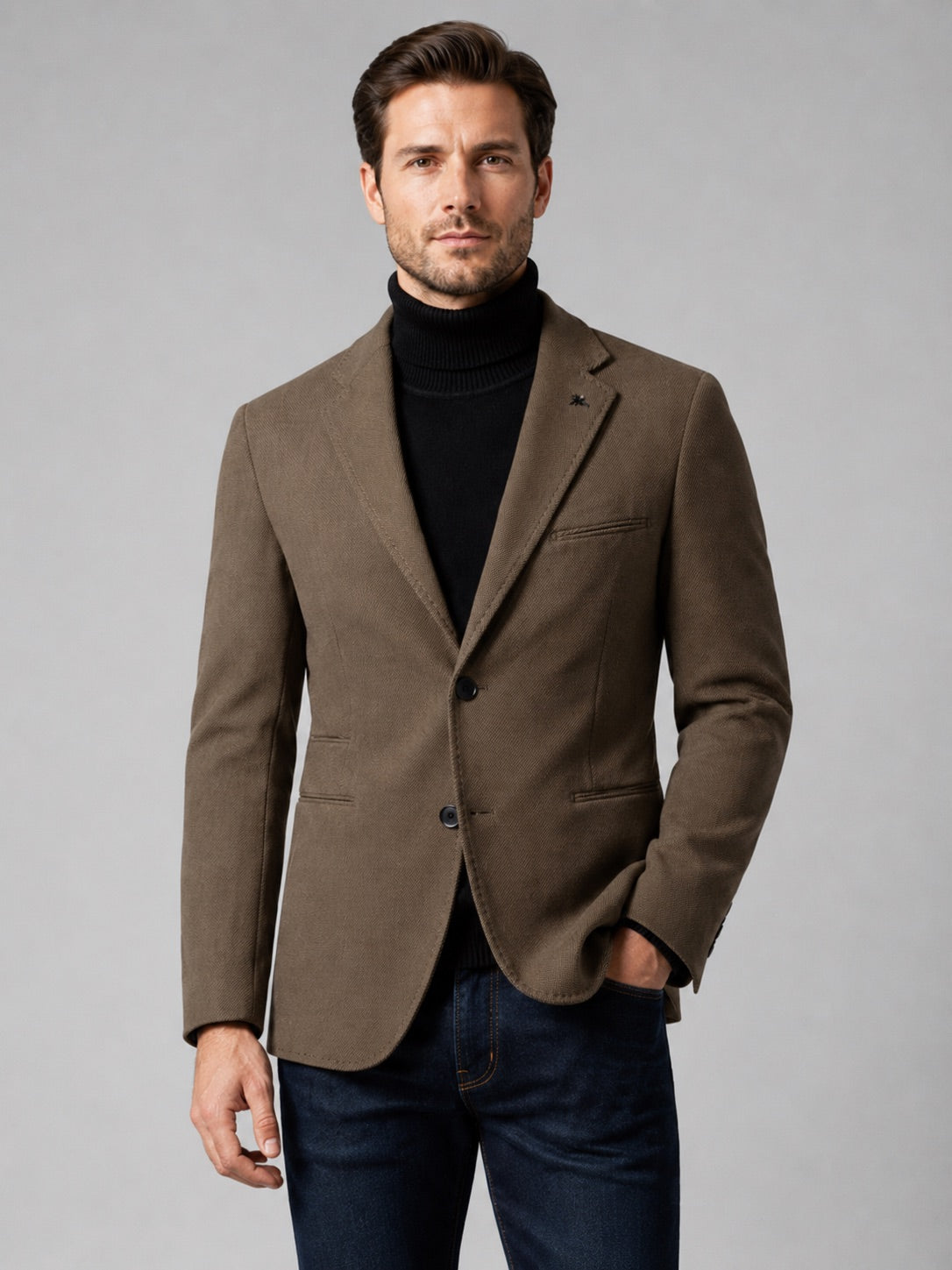 Men’s Blazer Slim Fit Single Breasted Solid Colour Autumn Winter Suit Jacket for Business Casual and Office Wear