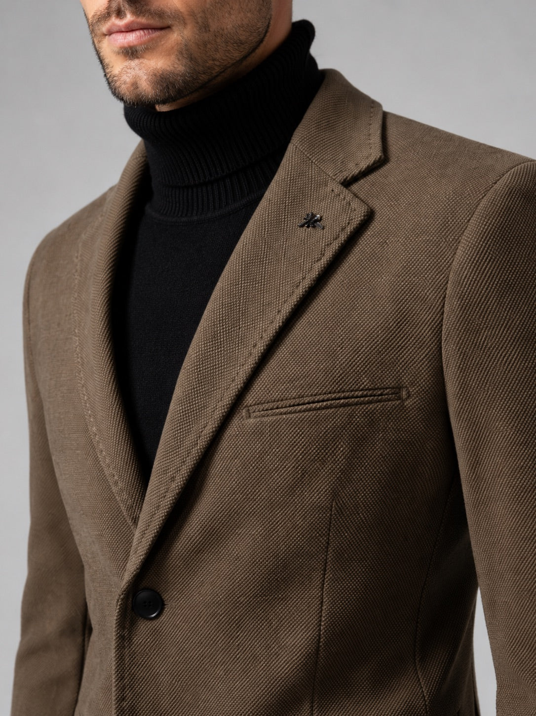Men’s Blazer Slim Fit Single Breasted Solid Colour Autumn Winter Suit Jacket for Business Casual and Office Wear