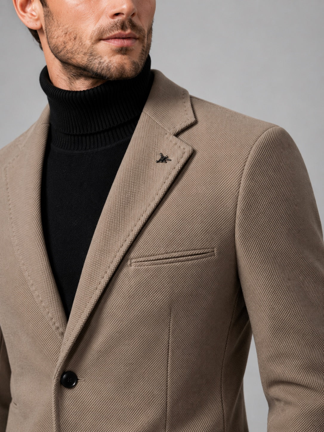 Men’s Blazer Slim Fit Single Breasted Solid Colour Autumn Winter Suit Jacket for Business Casual and Office Wear