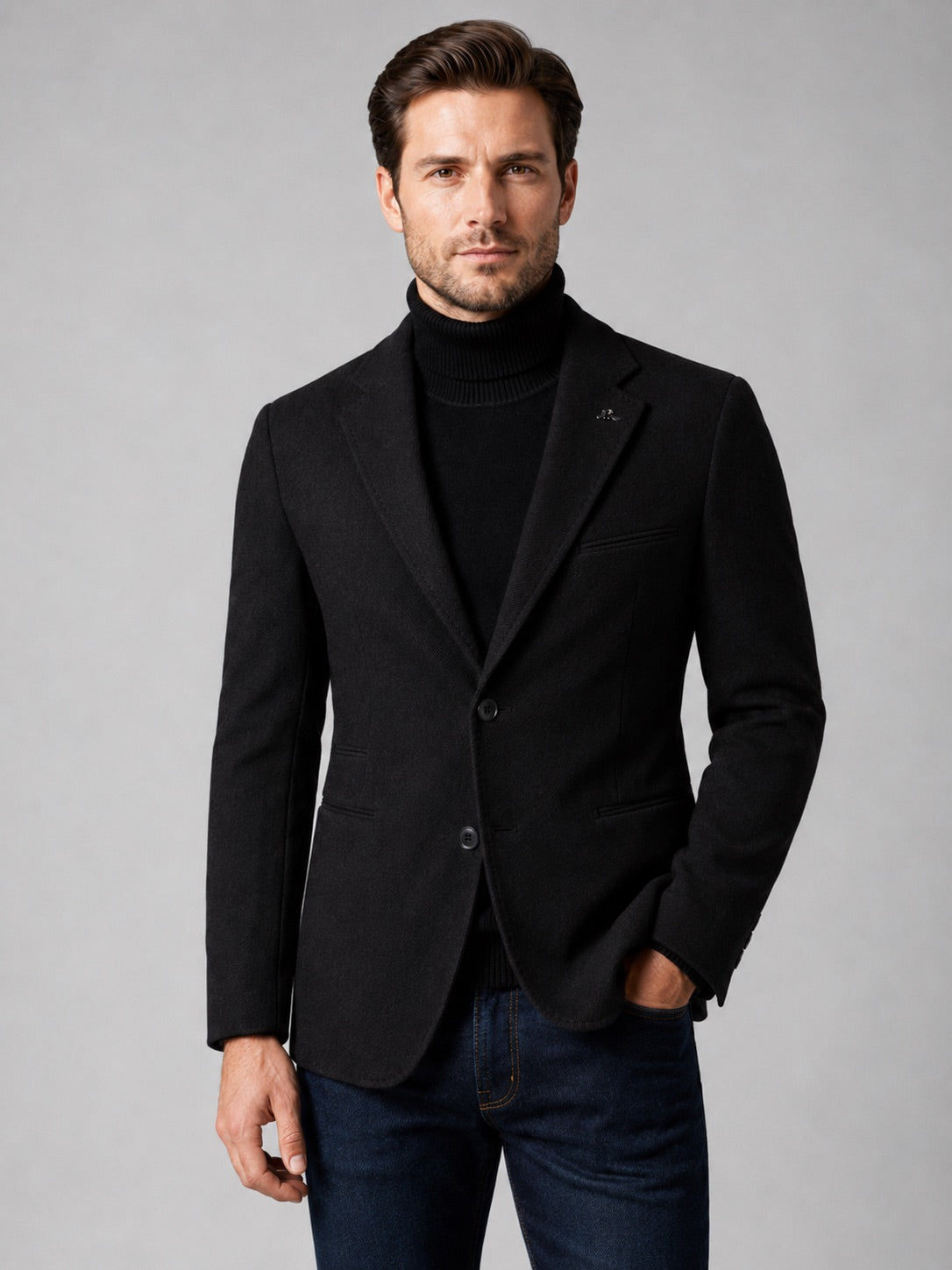 Men’s Blazer Slim Fit Single Breasted Solid Colour Autumn Winter Suit Jacket for Business Casual and Office Wear