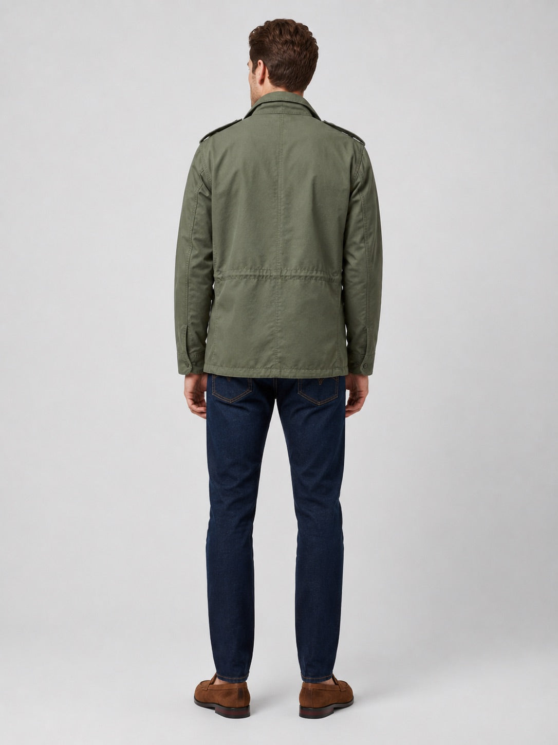 Men’s Military Field Jacket 100% Cotton Multi-Pocket Zip-Up Autumn Casual Military Jacket for Outdoor and Everyday Wear