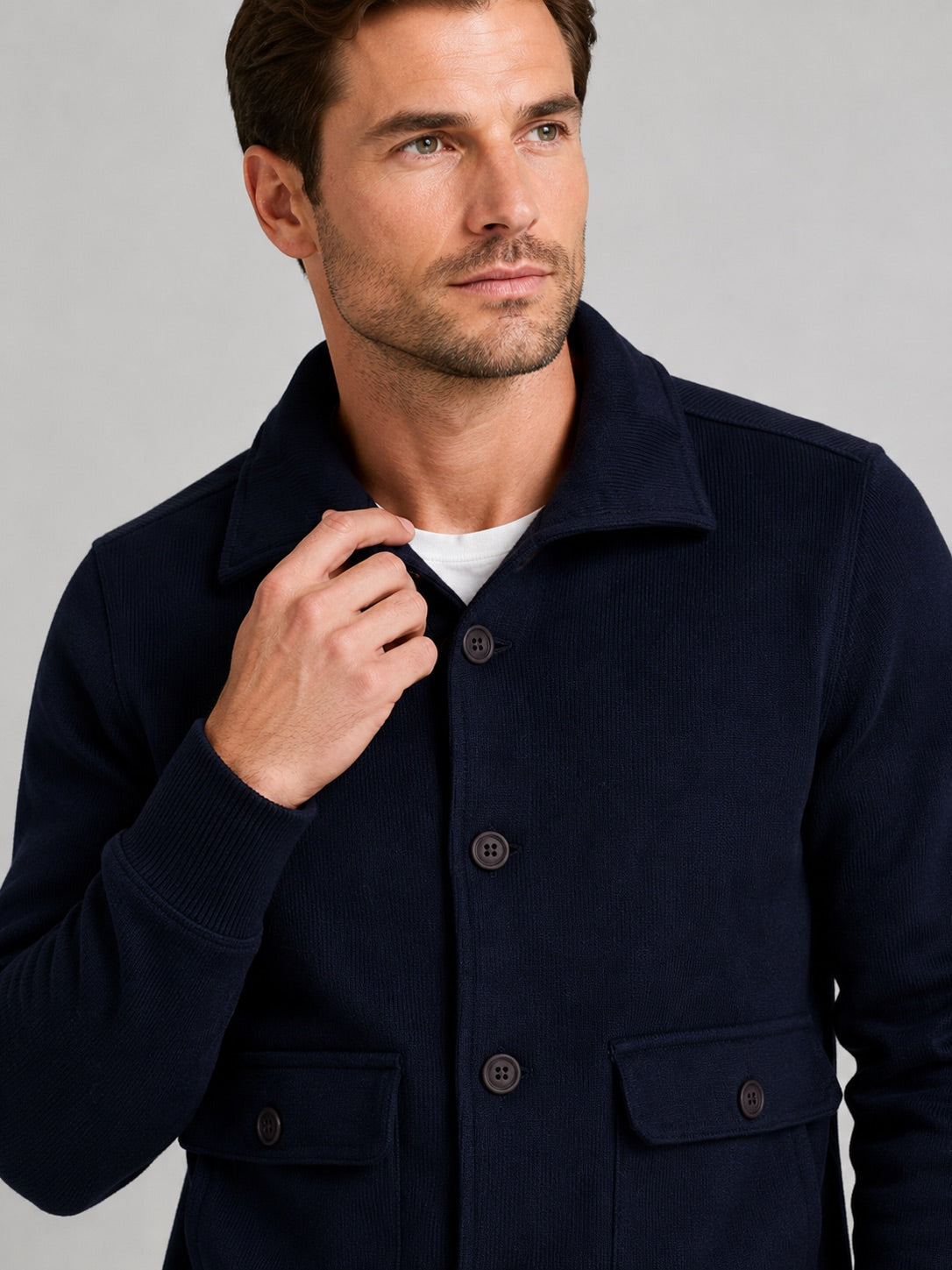 Men’s Chore Jacket Button-Up Windproof Pocket Casual Winter Autumn Jacket for Outdoor and Everyday Wear