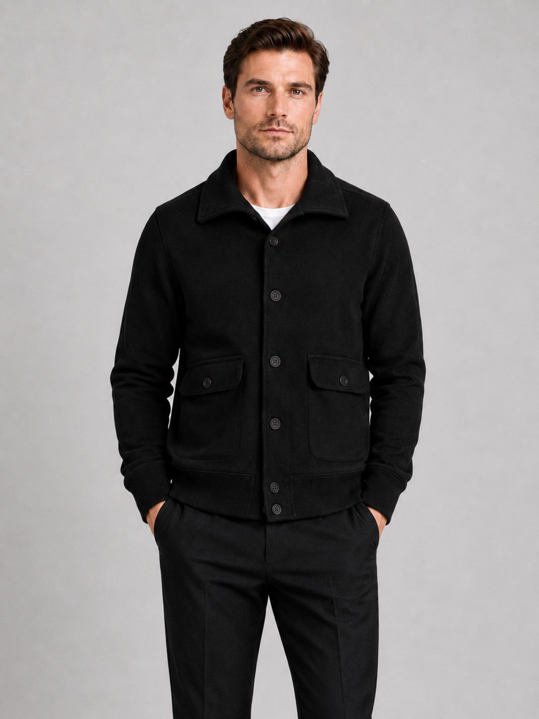 Men’s Chore Jacket Button-Up Windproof Pocket Casual Winter Autumn Jacket for Outdoor and Everyday Wear