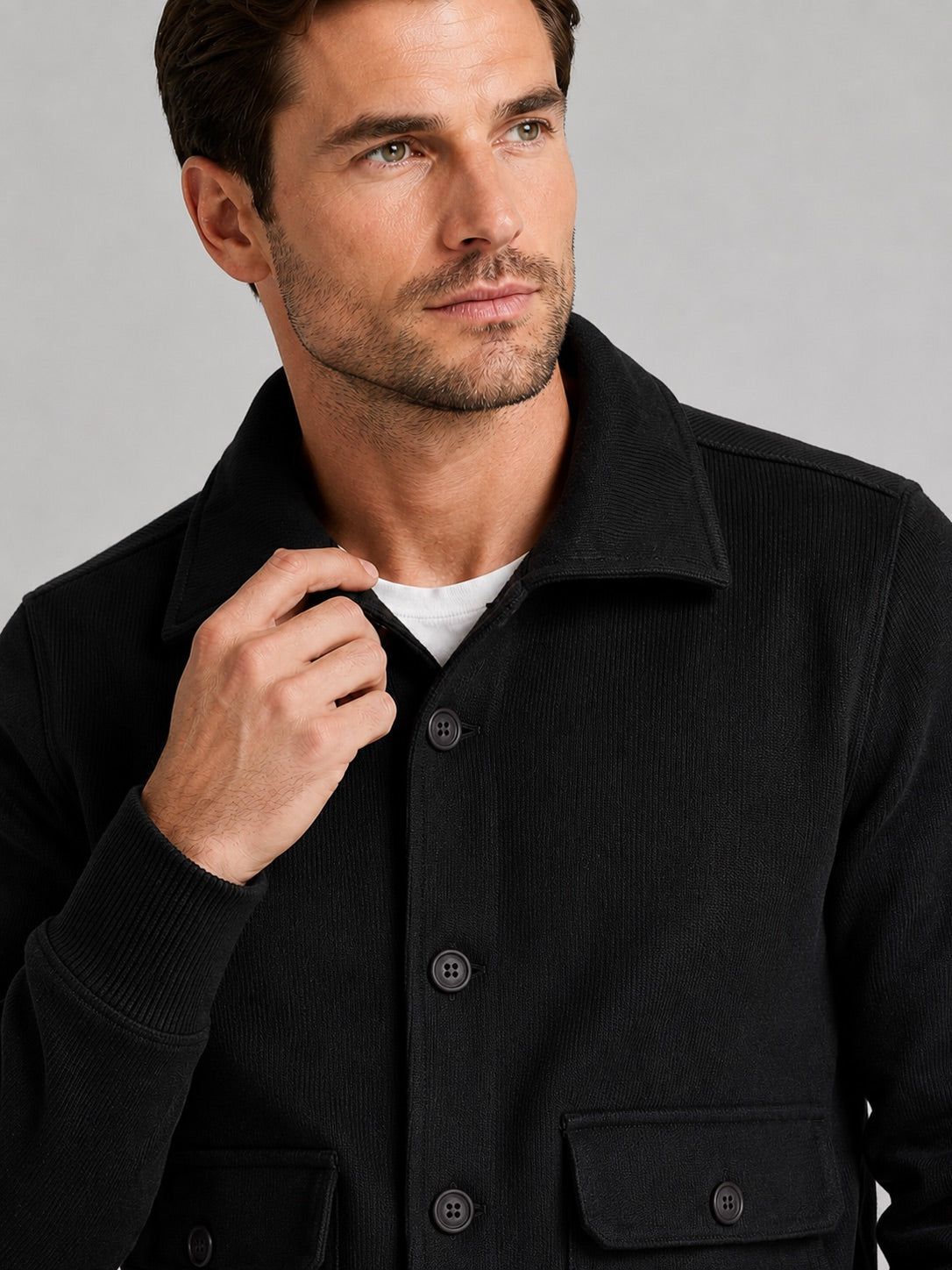 Men’s Chore Jacket Button-Up Windproof Pocket Casual Winter Autumn Jacket for Outdoor and Everyday Wear