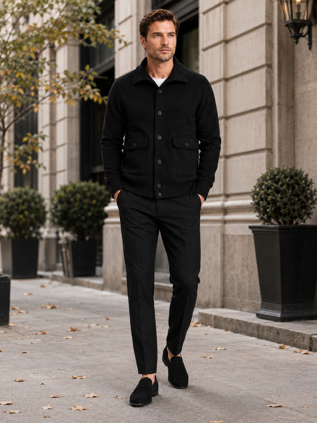 Men’s Chore Jacket Button-Up Windproof Pocket Casual Winter Autumn Jacket for Outdoor and Everyday Wear