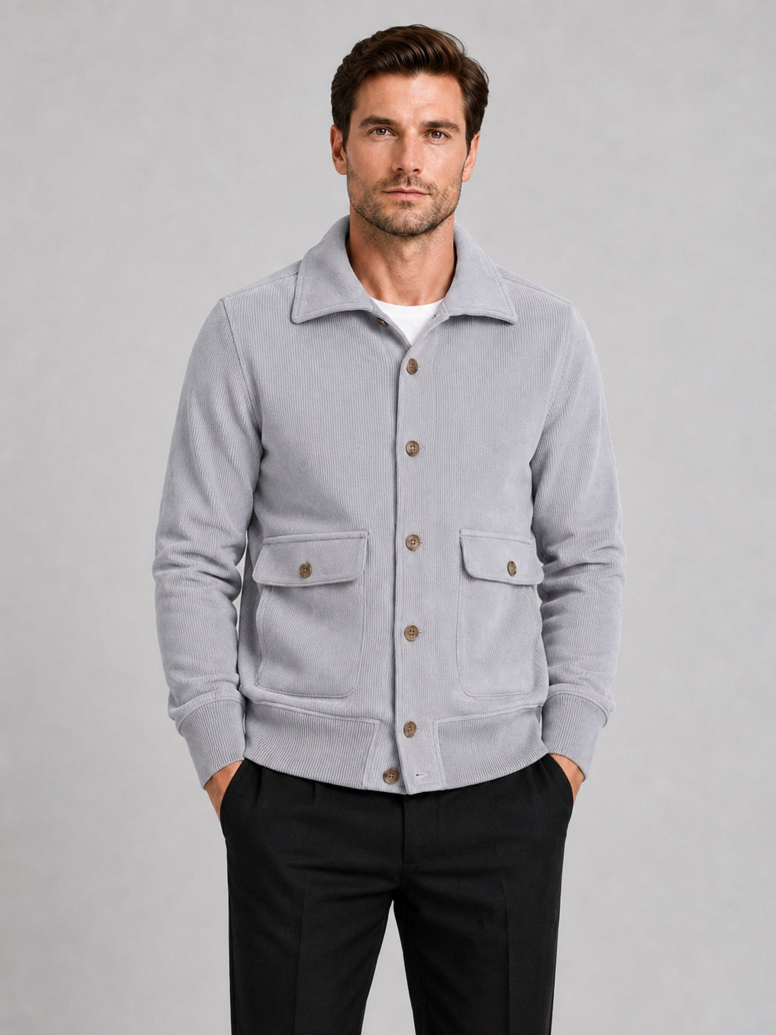 Men’s Chore Jacket Button-Up Windproof Pocket Casual Winter Autumn Jacket for Outdoor and Everyday Wear